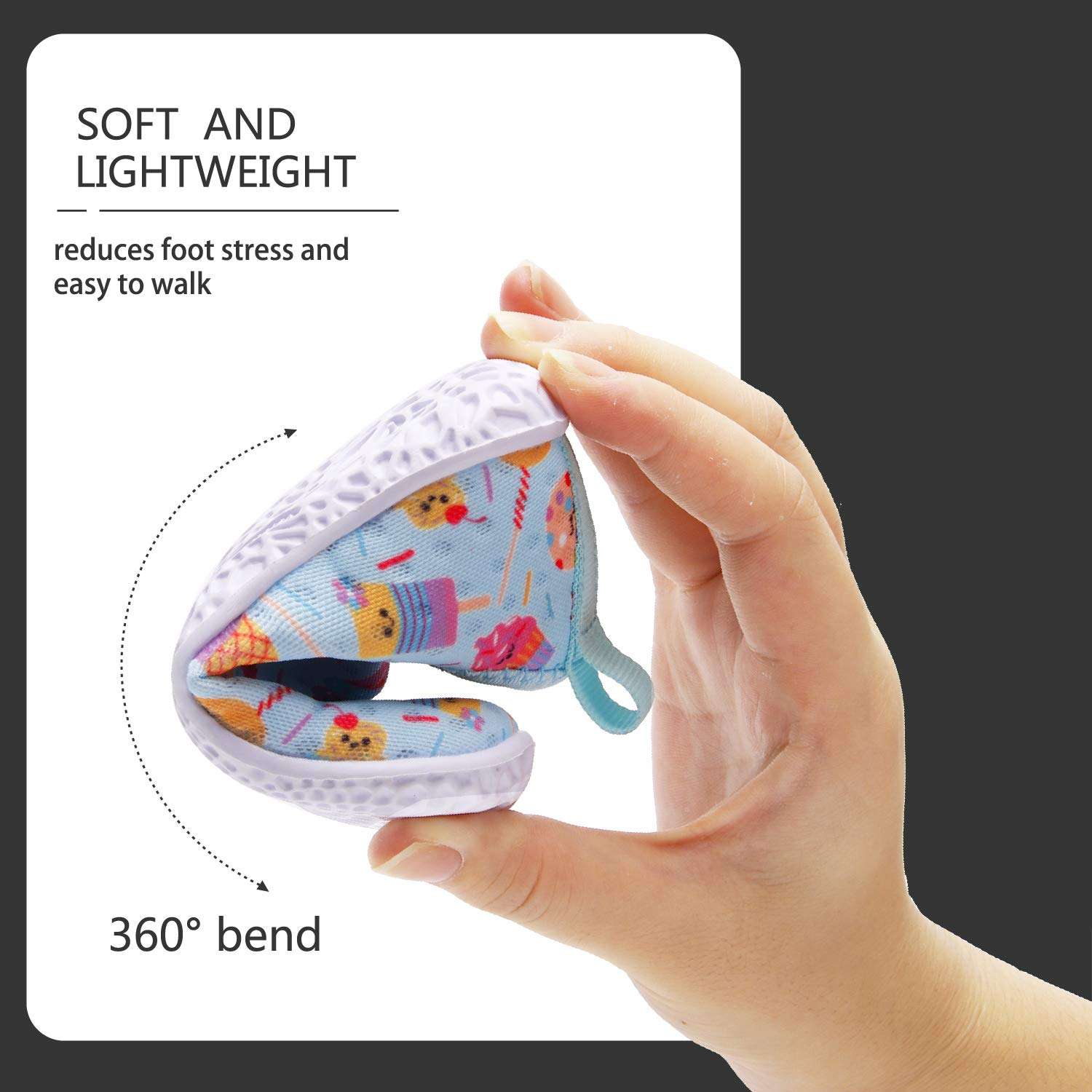 FEETCITY Water Shoes for Baby Boys and Girls Quick Drying Aqua Shoes Outdoor Beach Pool Shoes Ice Cream 2.5-3 Years Toddler 4