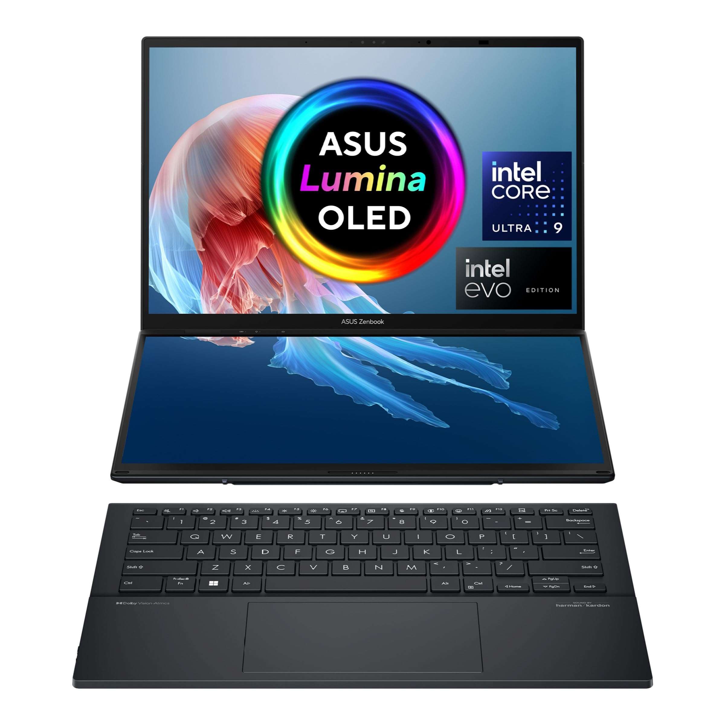 ASUS Zenbook Duo OLED (2024), 14" (35.56cm) FHD OLED Touch Display, Intel Core Ultra 9 185H, Built-in AI, Dual Screen Laptop (32GB/1TB SSD/Intel Arc Graphics/Win11/Gray/1.65 Kg), UX8406MA-QL961WS 1
