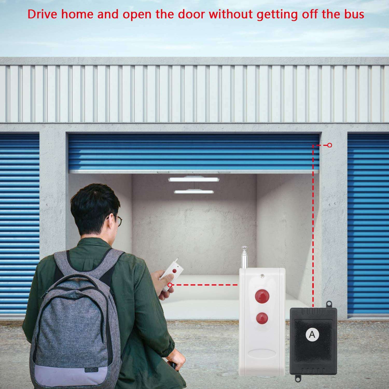 Senmod Learning Type 1-Ch Remote Control Switch DC 6V 433Mhz Self Locking and Momentary with Antenna Transmitter Receiver Along with Wire and Wire Connector 3