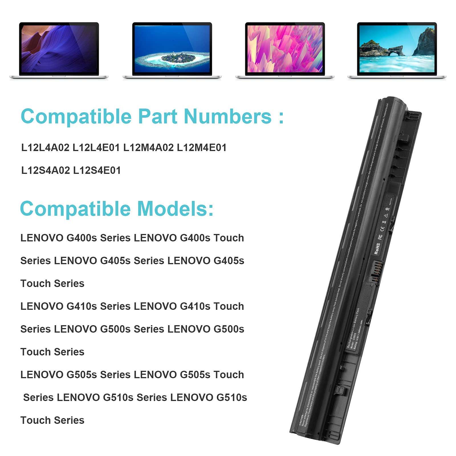 Fancy Buying 2600mAh Laptop Battery for Lenovo G50 G405s G410s S410P S510P G400S G500s G505s G510s Z710 L12S4E01 L12S4A02 L12M4A02 L12L4E01 4ICR17/65 Z710p G50-80 Z70-70 Z70-80 6