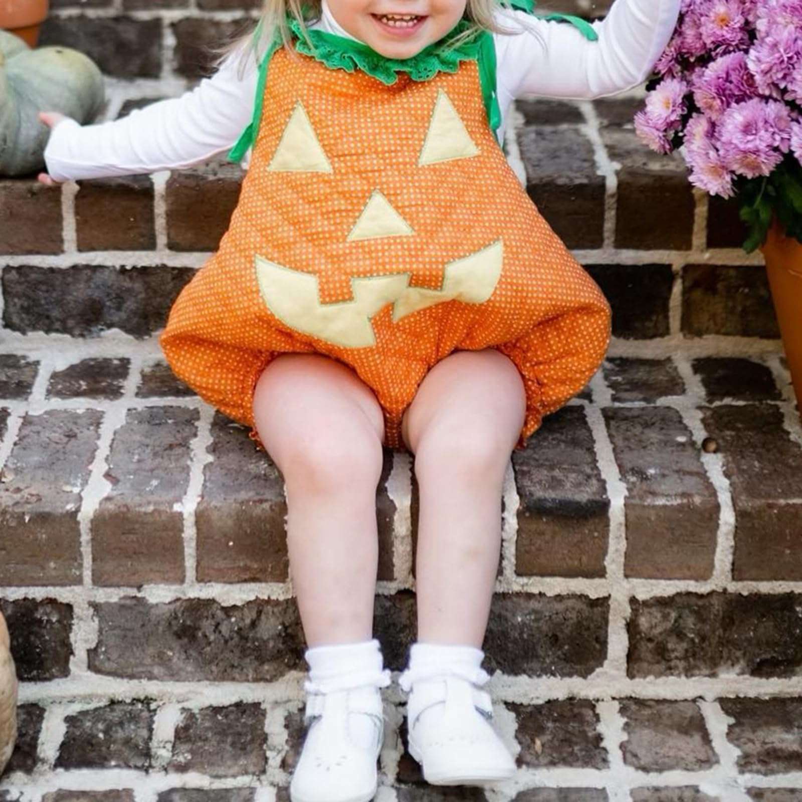 Doisbetthsay Baby Halloween Costumes Cute Pumpkin Costumes Hoodie Romper Jumpsuit Halloween Unisex Baby Outfits Cosplay Clothes (D Orange Pumpkin, 6-12 Months) 5