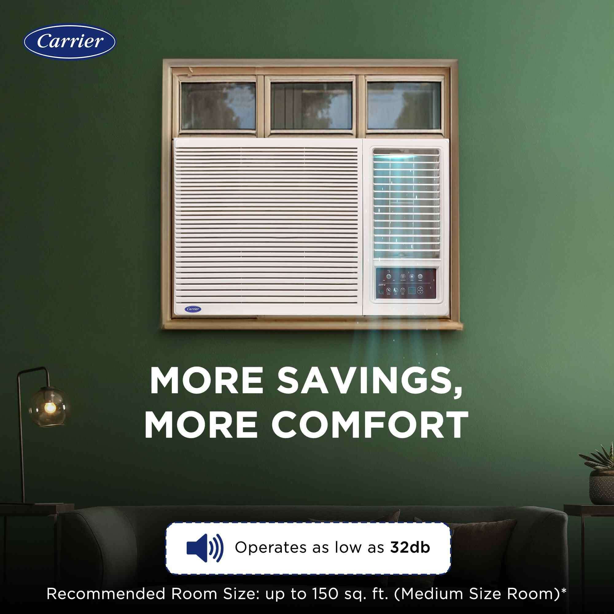 Carrier 1.5 Ton 3 Star Inverter Window AC(Copper,High Density Filter for Dust Filtration, 2Way Air Directional Control, ESTRA Fxi,CIW19SC3R35F0,White) 5