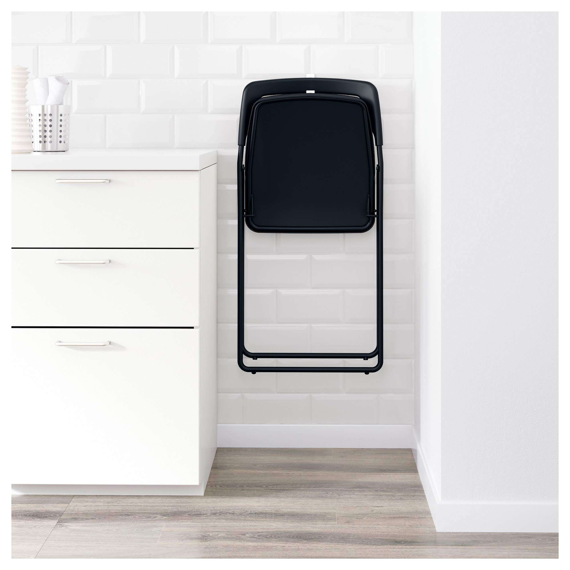 Ikea Nisse Folding Chair (Black,Iron) 4