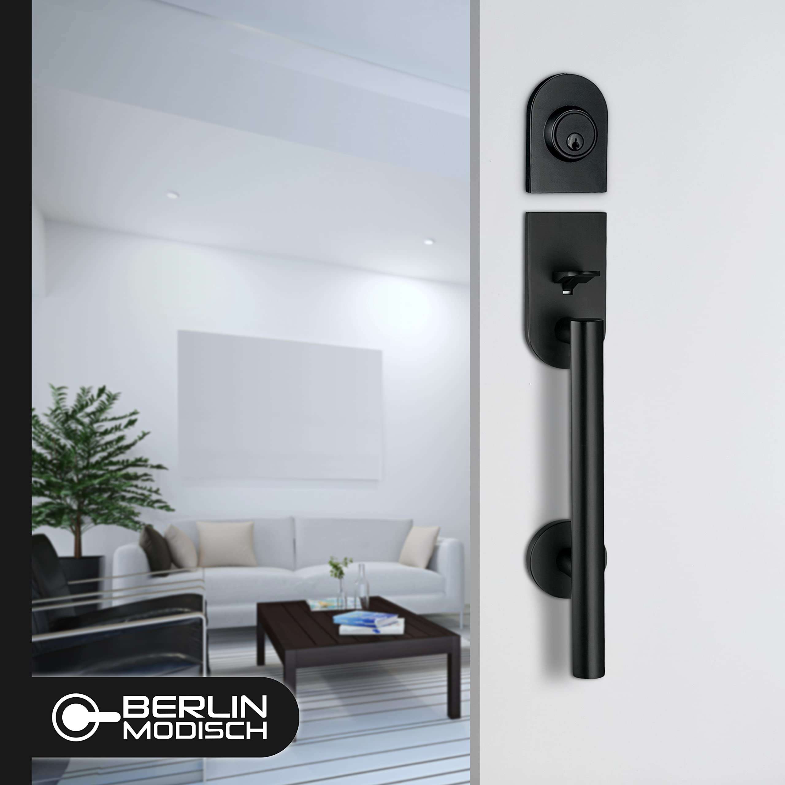 Berlin Modisch 4" x 4" Mortise Spring Hinge with 5/8" Radius Corners, Self Closing, Satin Nickel Finish - Pack of 2 Hinges Item Includes Rubber Wedge Door Stopper 3