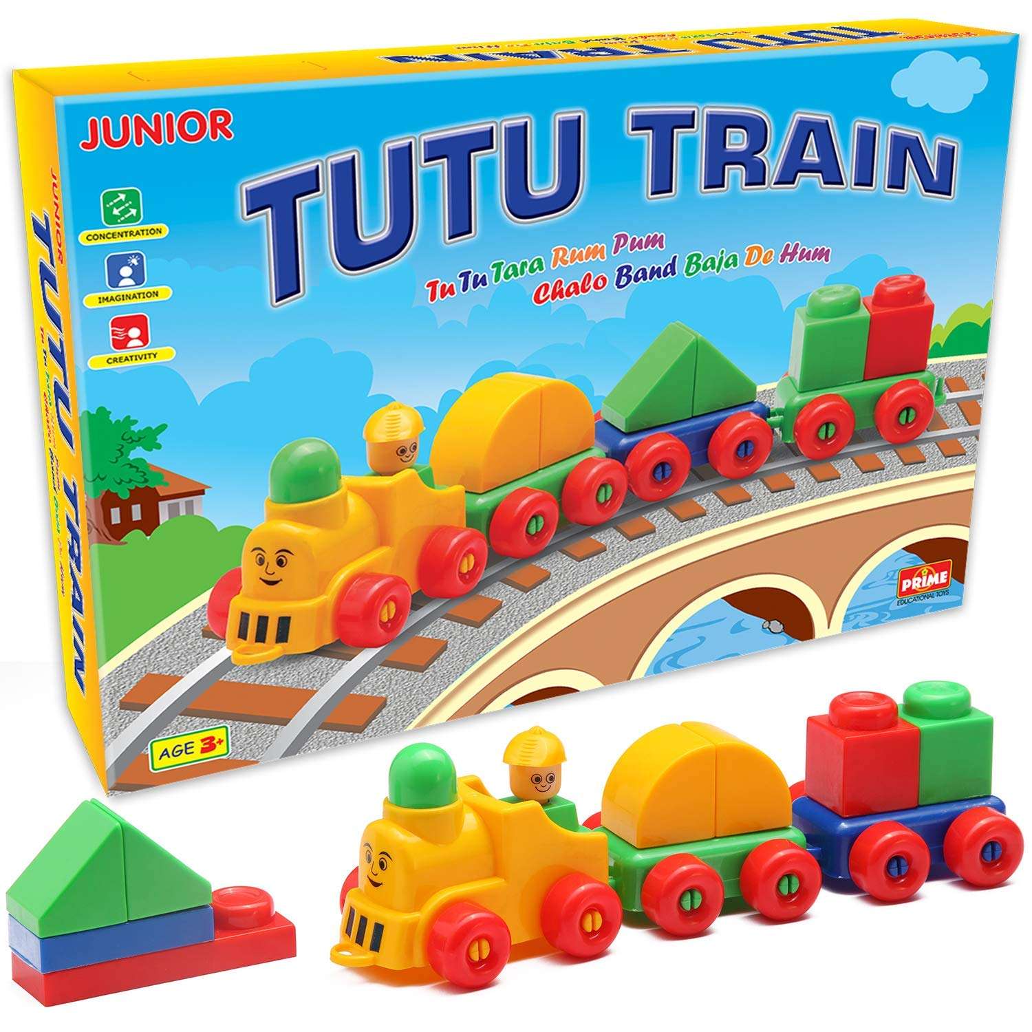 SR TOYS Tutu Train Jr - Building Train Blocks for Kids, Age 3+, Multi Color 1