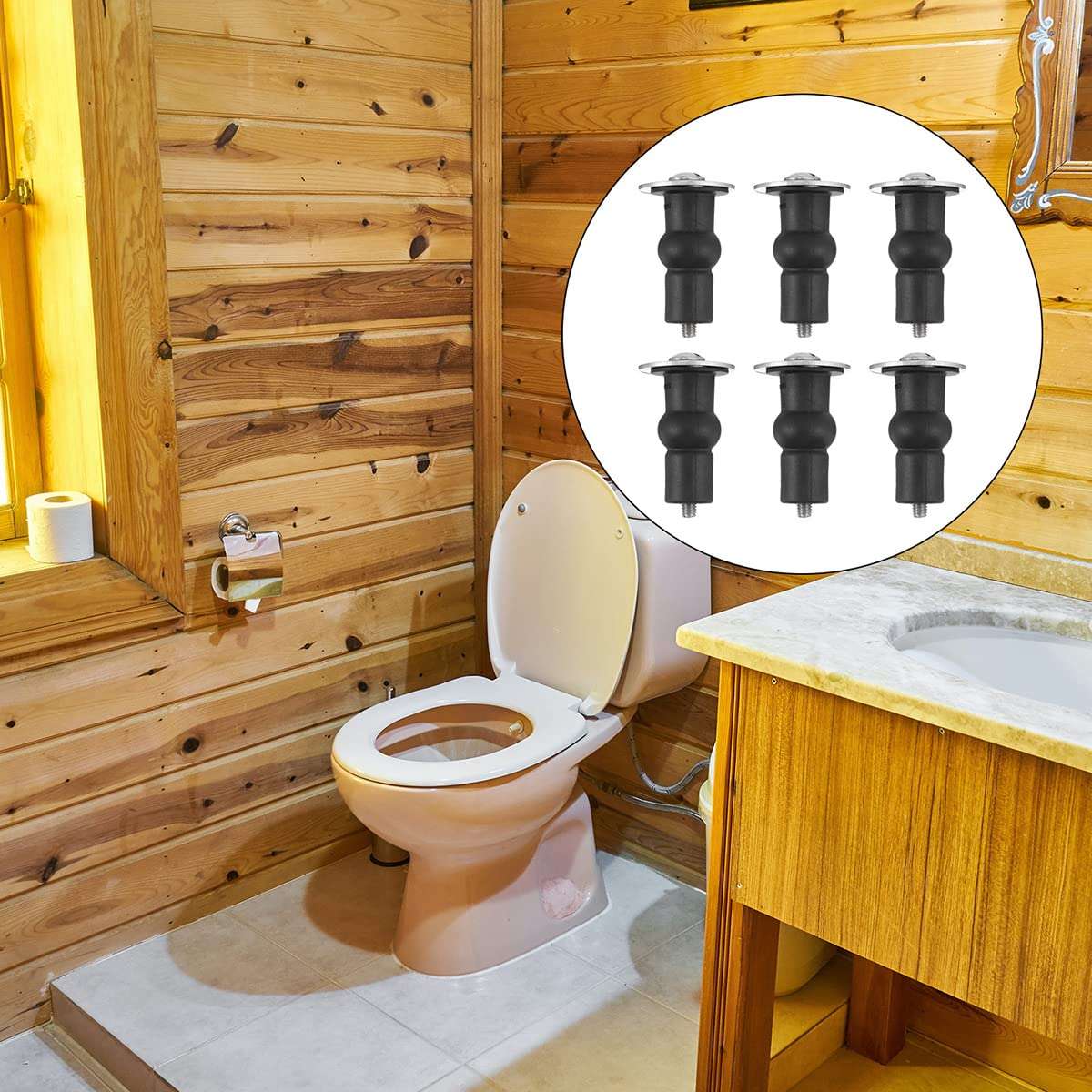 6pcs Toilet Screw Toilet Seat Cover Bolt Toilet Seat Screws Toilet Seat Fixing Accessories Toilet Seat Fixing Screws Toilet Seat Replacement Bolt Toilet Seat Fixed Accessories 4