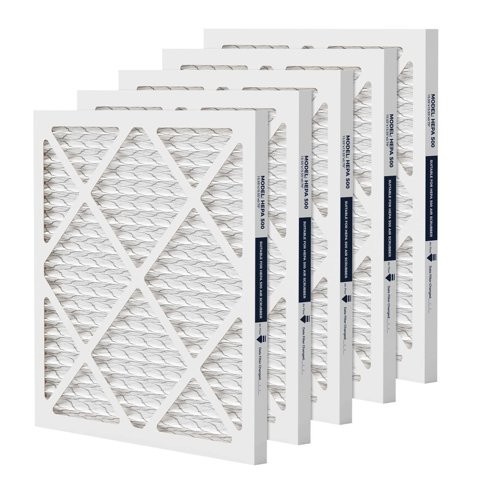 HEPA 500 Air Scrubber Filter MERV 13 Compatible with Mounto AF500 Drieaz HEPA 500 BlueDri AS550, 16x16x1" Pre-Filter 5 Pack, Easy Install Shield Small Dust Particles for Months 1