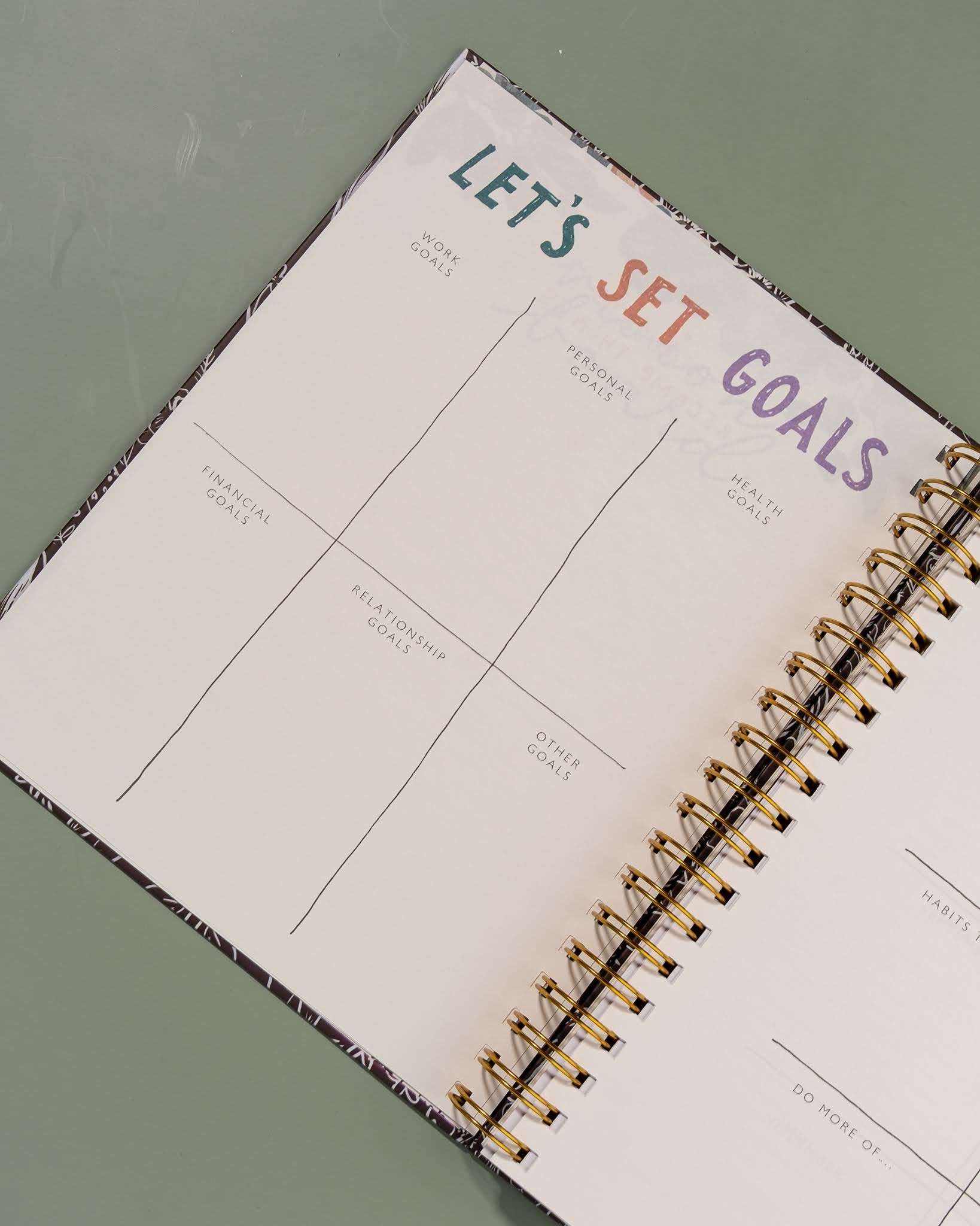 The Ink Bucket Undated Tropical Mint Planner | Sturdy Print Magnetic Box and Gold Spiral Binding | 100gsm | Size 20cm X 25cm 5