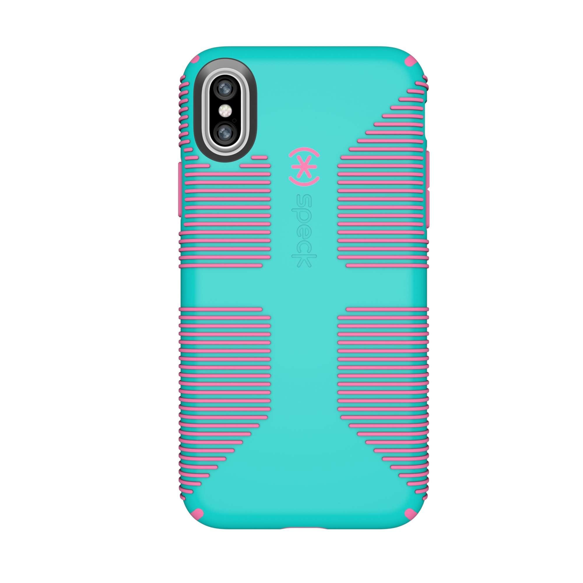 Speck Products CandyShell Grip Cell Phone Case for iPhone XS/iPhone X - Caribbean Blue/Bubblegum Pink 2