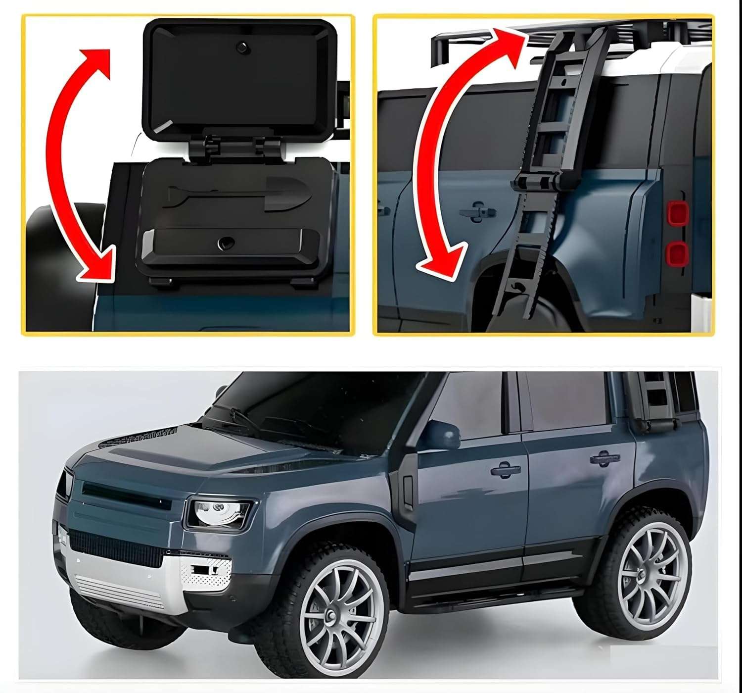 Jack Royal High-Speed Off-Road Defender Rover Rc Car with Double Smoke Exhaust & Dual Light Racing Car Toy Vehicle Remote Control Car for Kids (Rechargeable) (Blue) 6