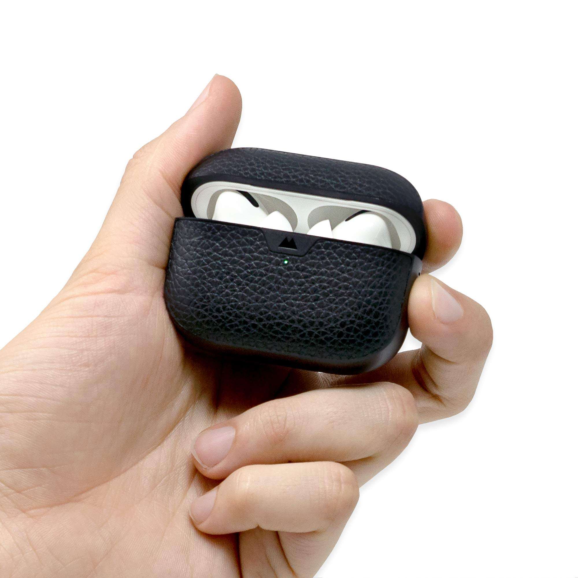 Mous – Protective Airpods Pro Case Cover with Keychain, Wireless Charging Compatible - Genuine Leather - Black – AirPods Pro Accessories 2