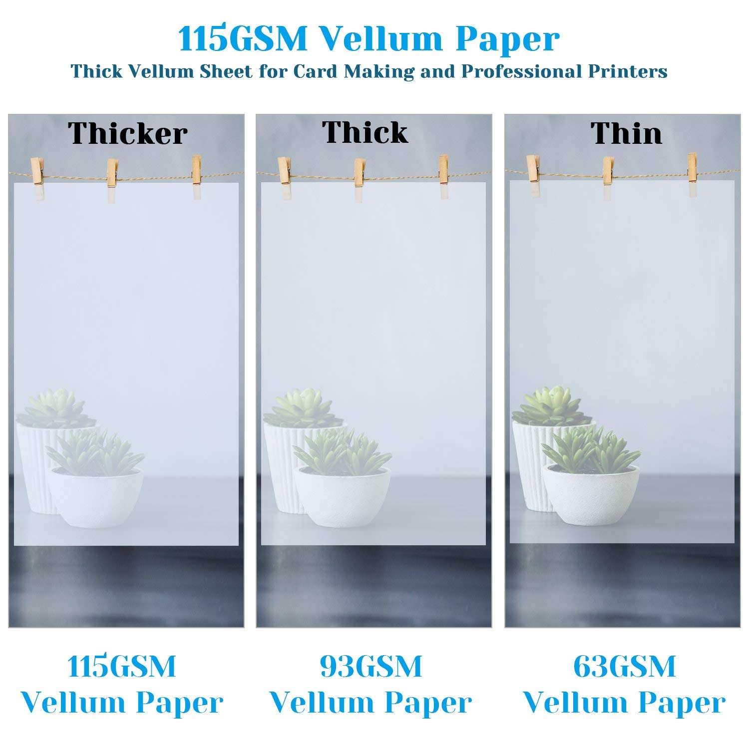 Vellum Paper, Cridoz 115GSM Transparent Vellum 8.5 x 11 Translucent Clear Printable Tracing Paper for Printing Invitation Cards 2
