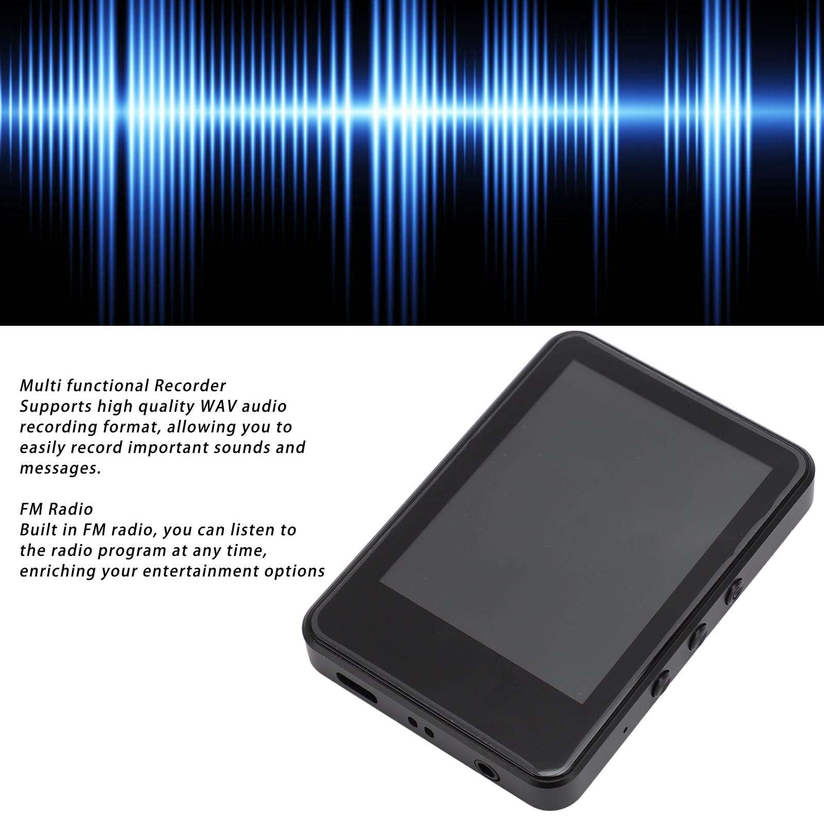 MP3 Player, 4GB 2.8in V5.2 Video Music Player, MP3 & MP4 Players Supports Windows File Transfer, Dictionary, Ebook, FM Radio, Voice Recorder, 128GB Expandable 5