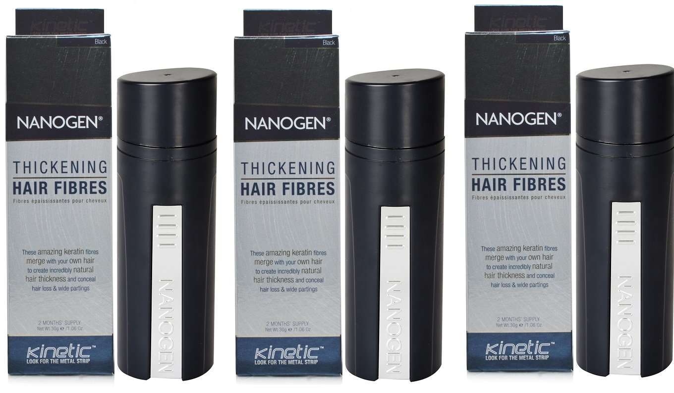 Nanogen Keratin Hair Thickening Fibers (30 gm, Black, 3) 1