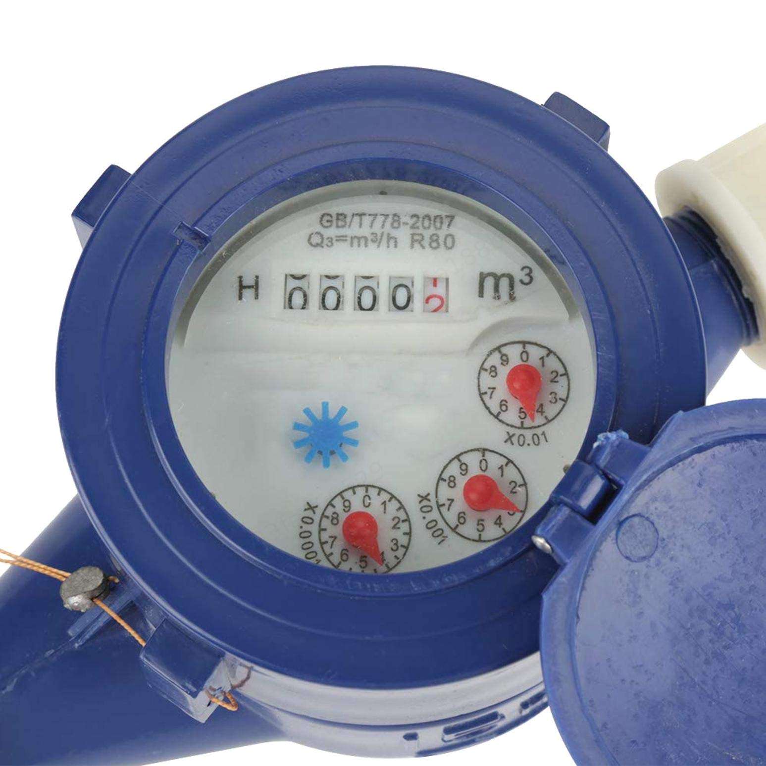 Sepikey Water Meter 1PC Blue Plastic DN15 Cold Water Meter Single Water Flow Dry Table Measuring Tool Water Meter for Garden Home 3
