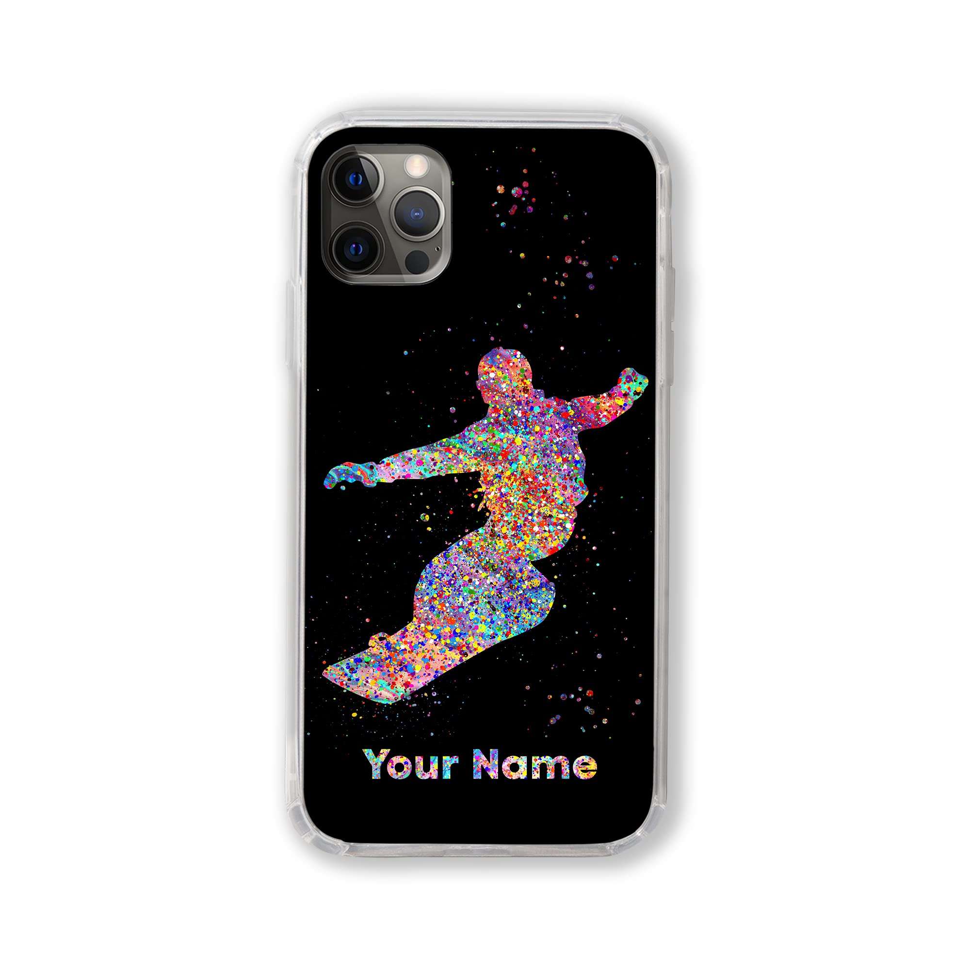 Snowboarding Boy Personalized Phone Case Custom Name Customized Text compatible with iPhone, Samsung and other models
