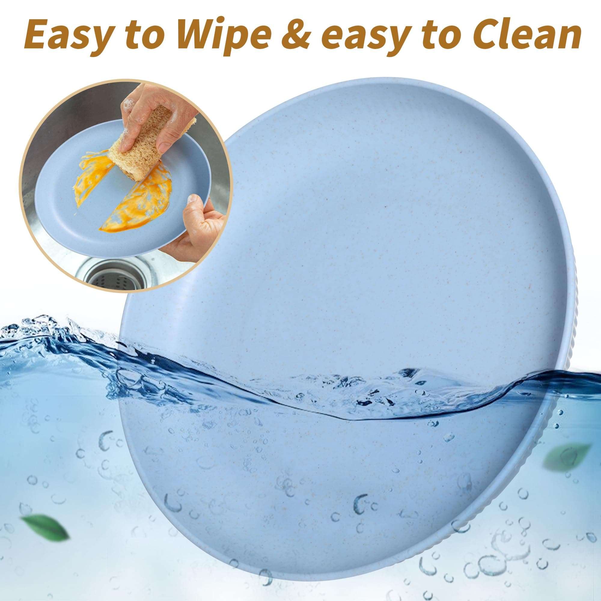 KESHU ENTERPRISE Wheat Straw Dinner Plate Set, Eco-Friendly Dinner Set || Round Serving Plate, Dishwasher & Microwave Safe - Perfect for Dinner Dishes Deep Plates || Easy to Clean (Pack of 1) (Cream) 6