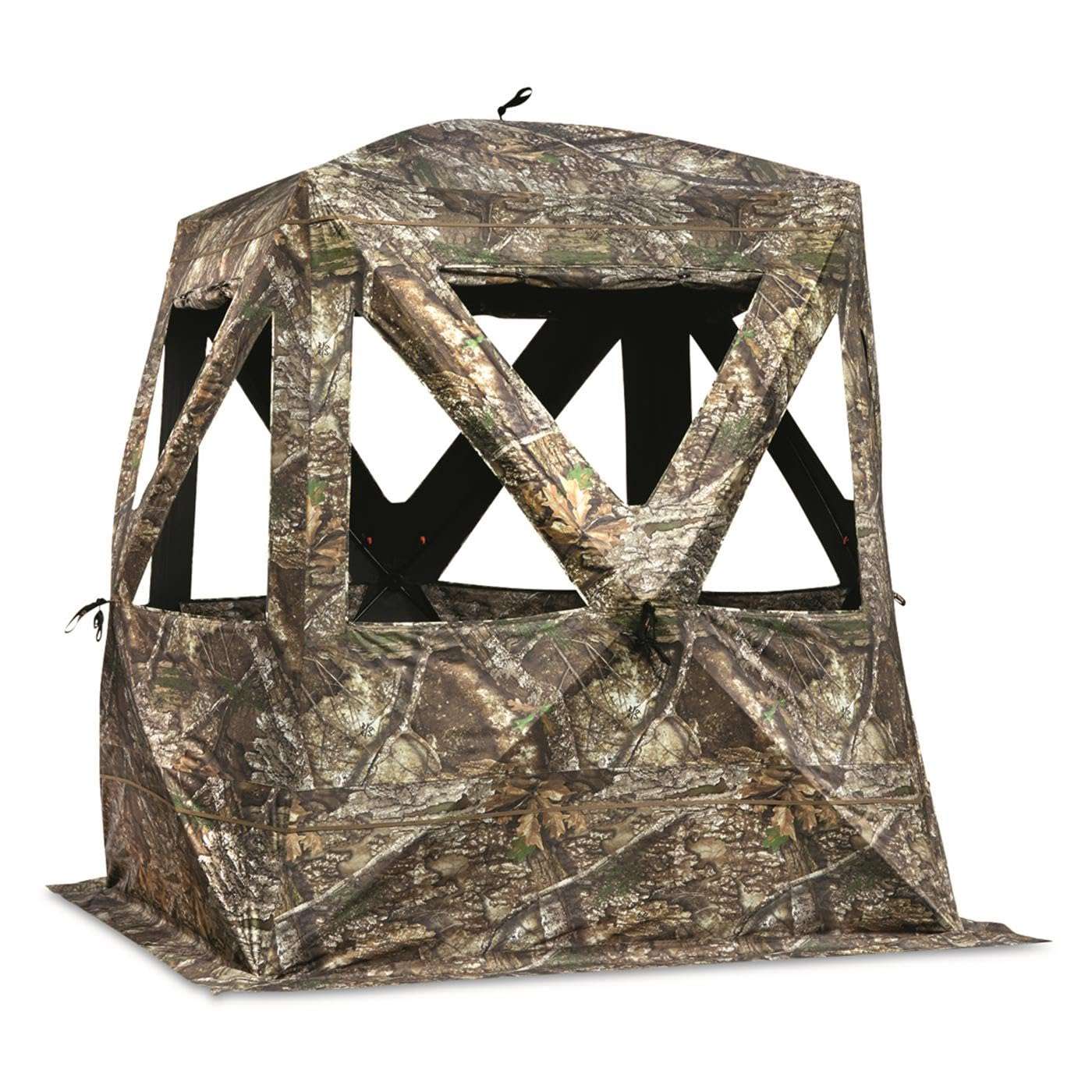 Guide Gear Flare XL Tall Hunting Ground Blind, See-Through, 360 View, 2-3 Person Pop-up Tent, Turkey, Duck, Deer Hunting Gear Equipment Accessories RT APX 3