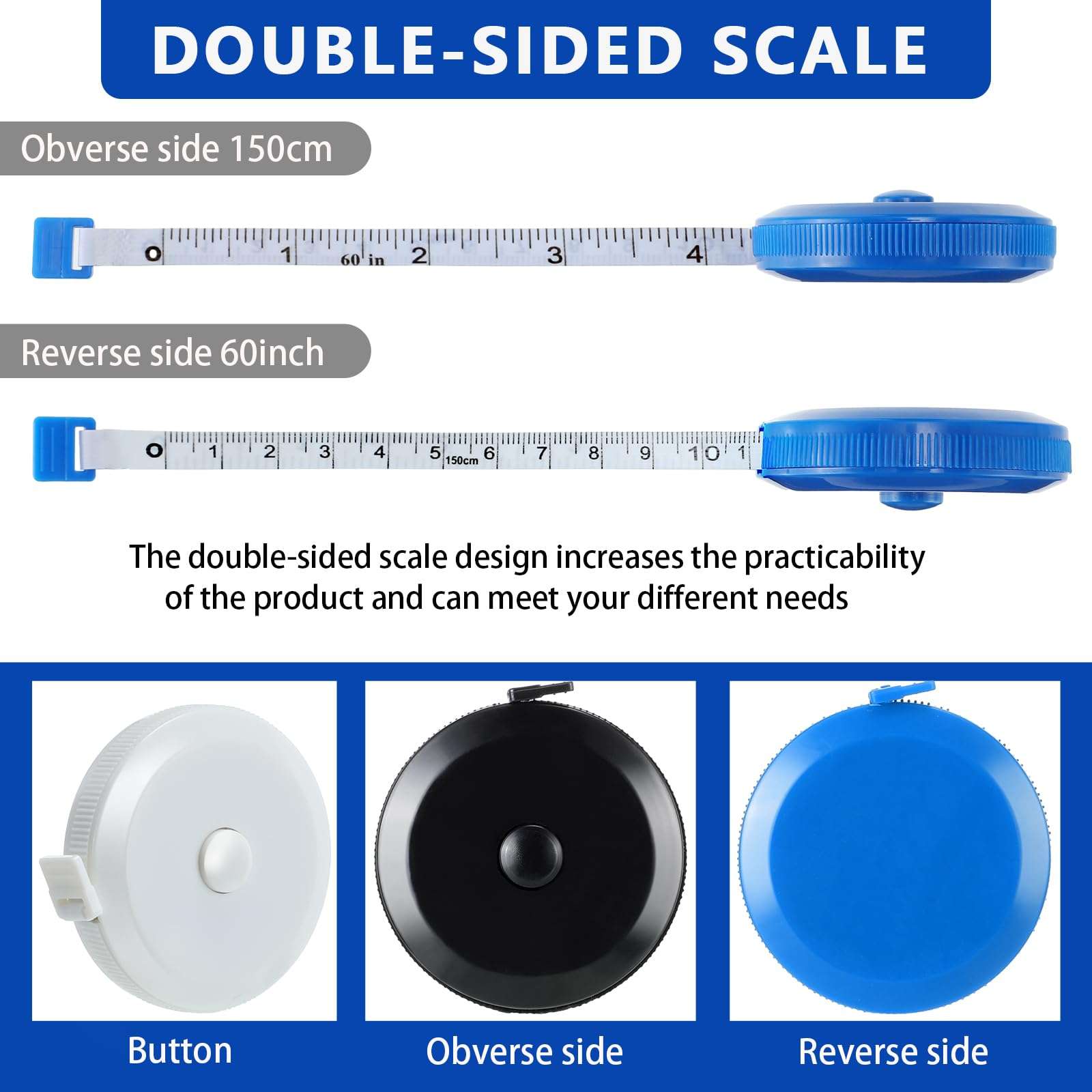 Kigeli 100 Pcs Tape Measure 60 Inch Retractable Measuring Tape Soft Small Measurement Tape Mini Sewing Fabric Tape Measurer Flexible Pocket Cloth Fabric Measurement Digital Tape for Body 4