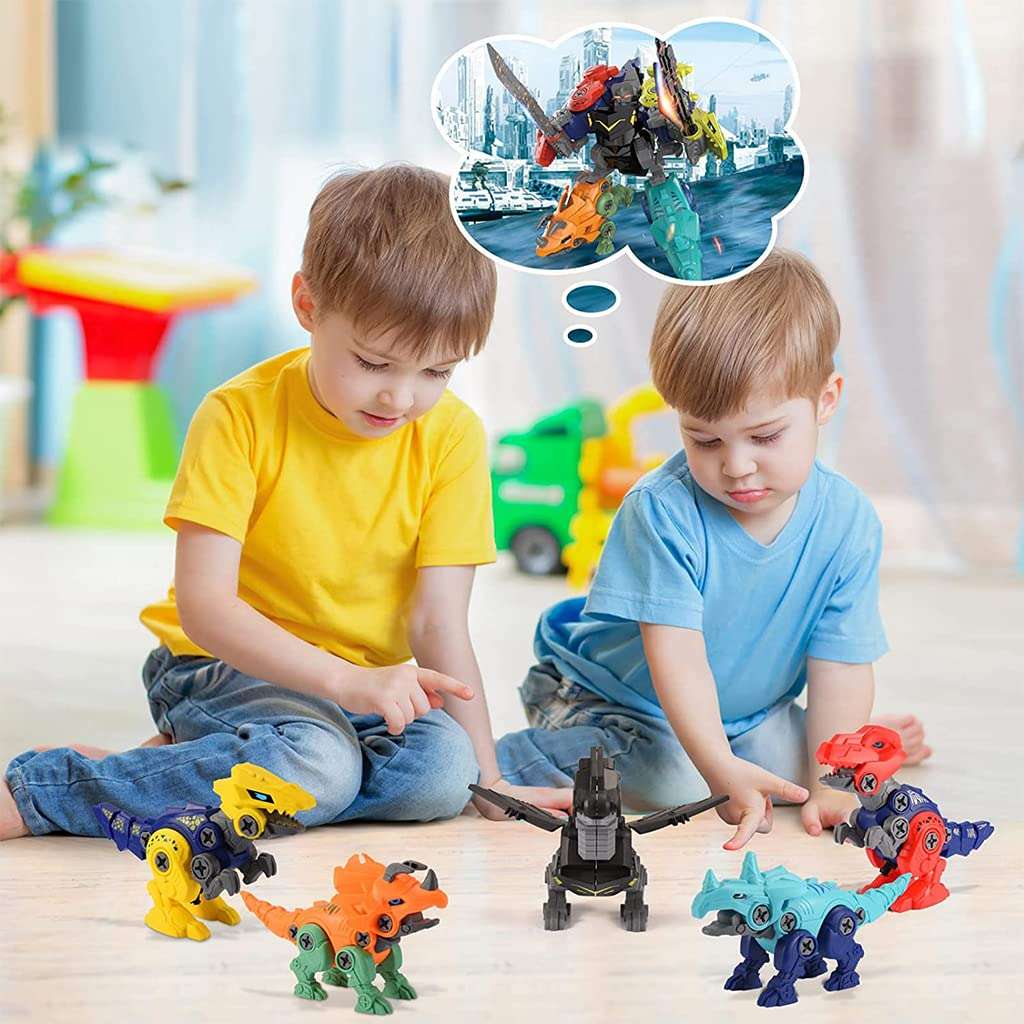 ELEPHANTBOAT® DIY STEM Dinosaur Assembling Building Transformers Block Toy with Screwdriver for 3-8 Year Old Boys Girls Birthday Gifts 5