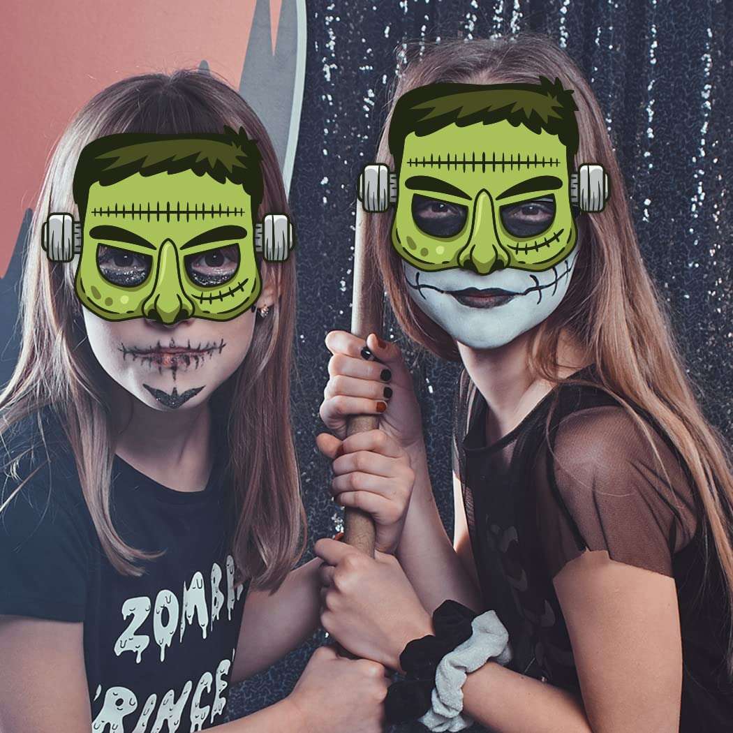 Festiko® Halloween Theme Eye Masks (42 Pcs), Halloween Theme Party Supplies, Return Gifts for Kids, Halloween Theme Party Items,Frankenstein Eye Masks for Kids 5