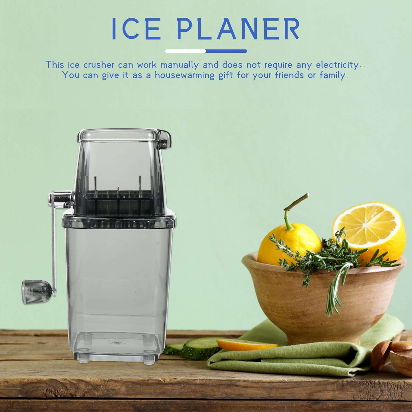 Hemoton Electric Razor Garlic Crusher 2L Ice Crusher Shaver Portable Hand Crank Machine for Home Ice Ice Chip Ice Manual Ice Ice Kitchen Gadget Snow Cone Machine Shaved Ice Electric Shaver 3