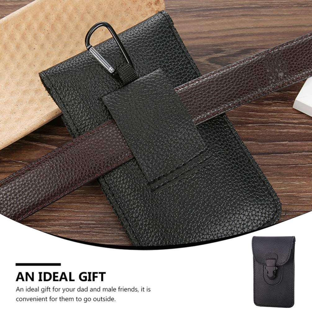 VALICLUD Mens Belt Mens Belts Pu Leather Cell Phone Case Belt and Lighter Pouch for Men Women Case Black Mens Belt Mens Belts 3
