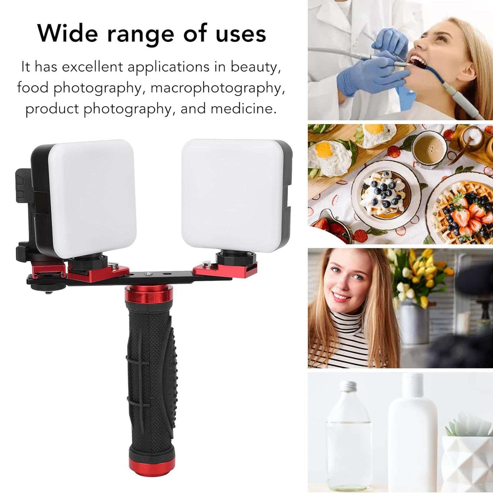 MTTXY Dental Photography Aid, Camera Video Lights Studio Lighting Kit, Clear Photos Adjustable Brightness Professional Dental Mobile Phone Fill Light for Photography 5