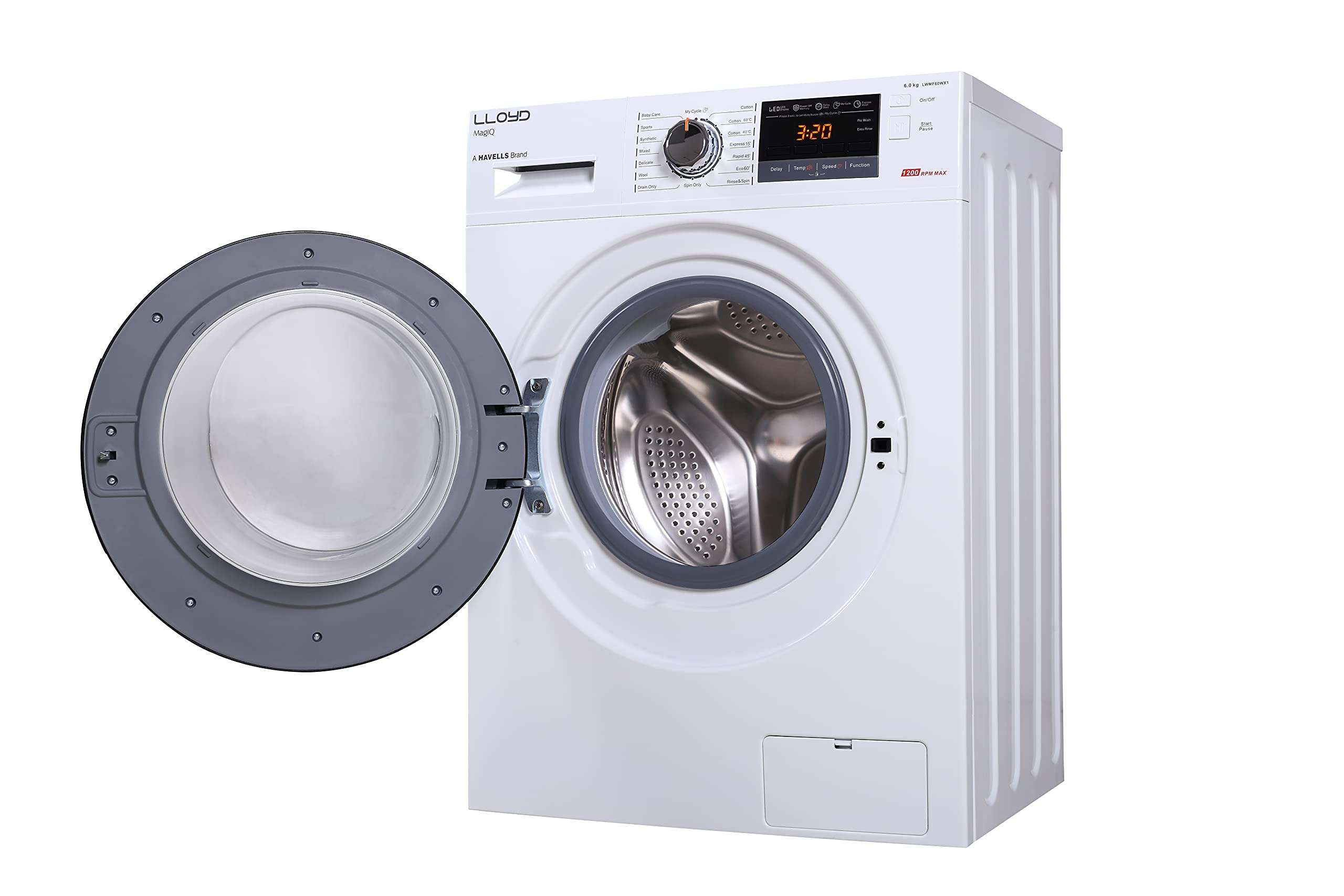 Havells-Lloyd 6 Kg Fully automatic Front Load Washing Machine (LWMF60WX1 White, 90° Self Clean) 4