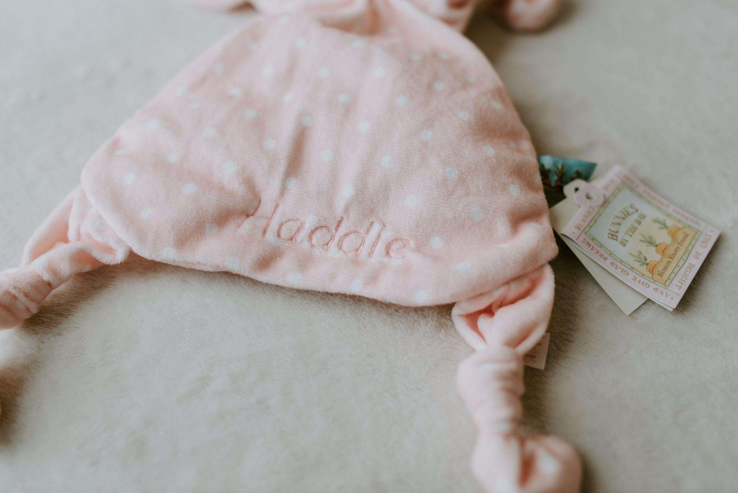 Bunnies By The Bay "Blossom" Knotty Friend Baby Stuffed Animal Blanket - Plush Baby Lovey - Best Friend Blanket - 10” Multicolour 4