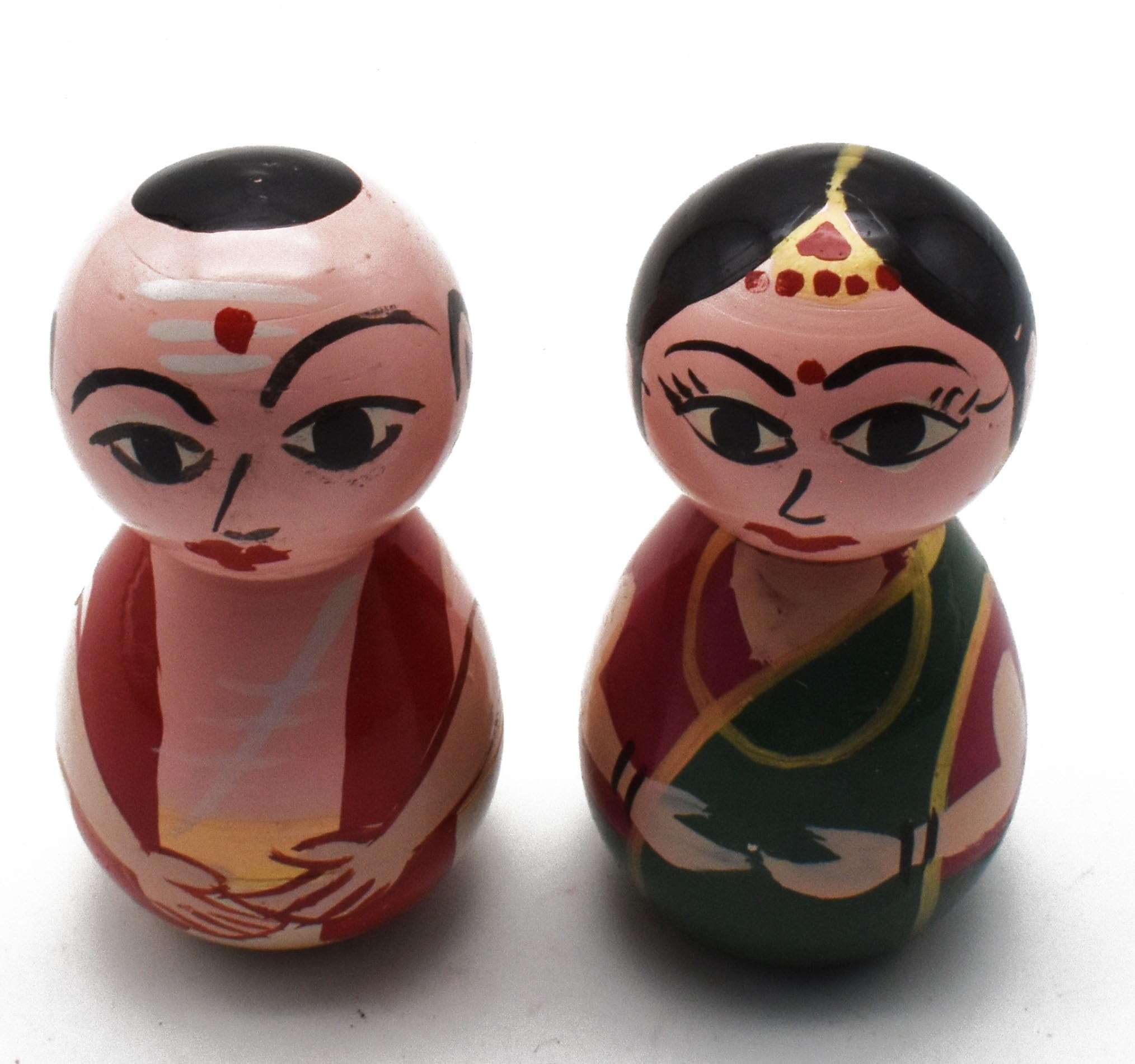 justhandmade Wooden Couple Doll | Mama Mami Doll | Pair Doll | Multicolor - Home Decor Showpiece Small (JHMMAMA254) 3