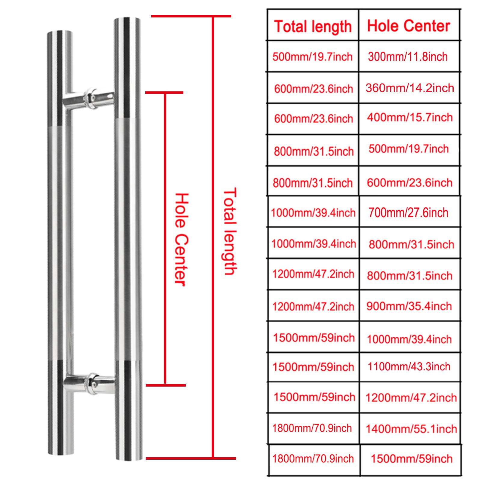 NIANXINN Stainless Steel Glass Door Handles,T Bar Sliding Barn Door Handle,Heavy Duty Two Sides Glass Shed Door Pull Home Office Bathroom Shower Sliding Door Handle Hardware(Hole Center 360mm) 2
