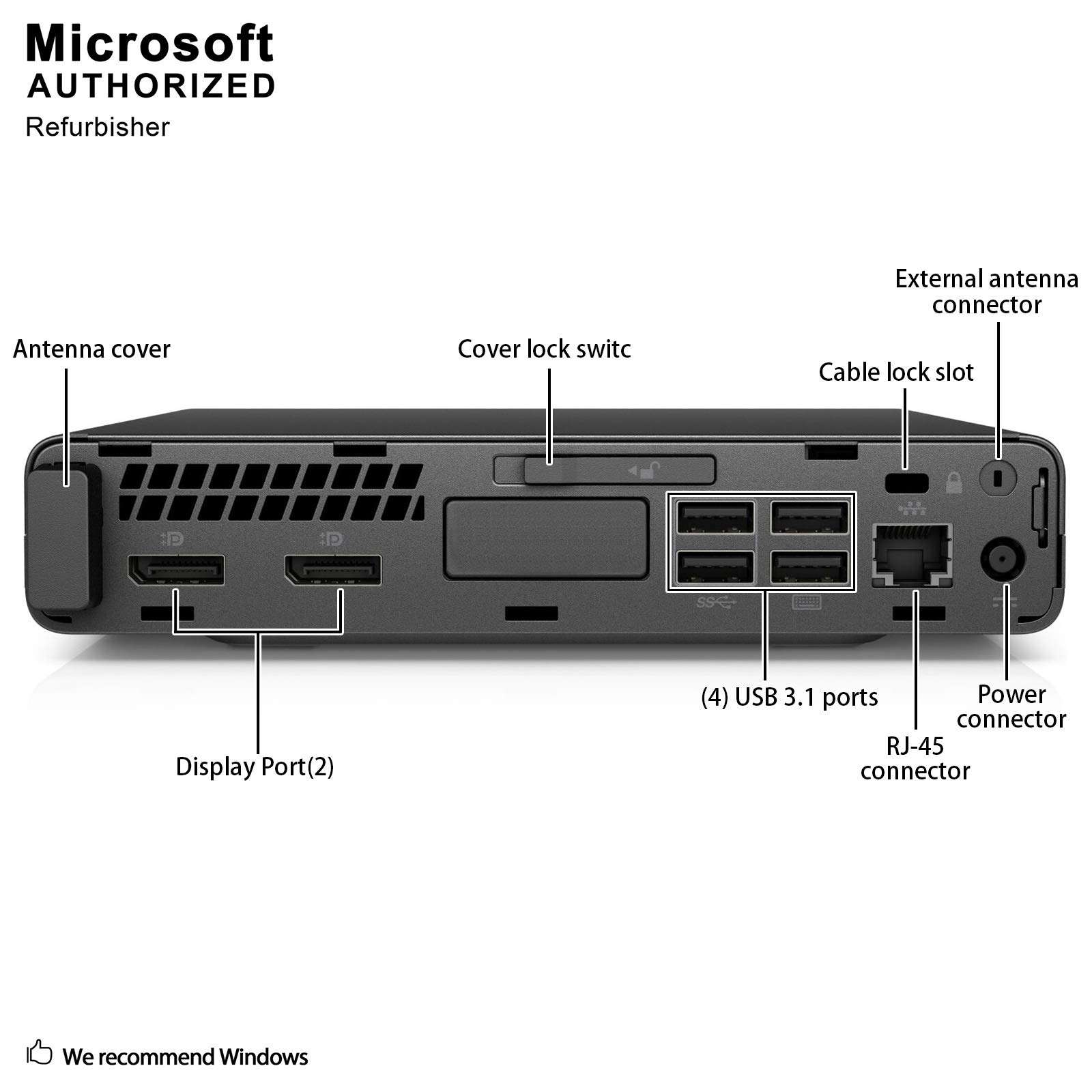 HP ProDesk 600 G3 Mini PC Desktop Intel Core i5-6500T (Quad Core) 16GB RAM 256GB PCIe Solid State Drive USB-C Windows 10 Professional (Renewed) 6
