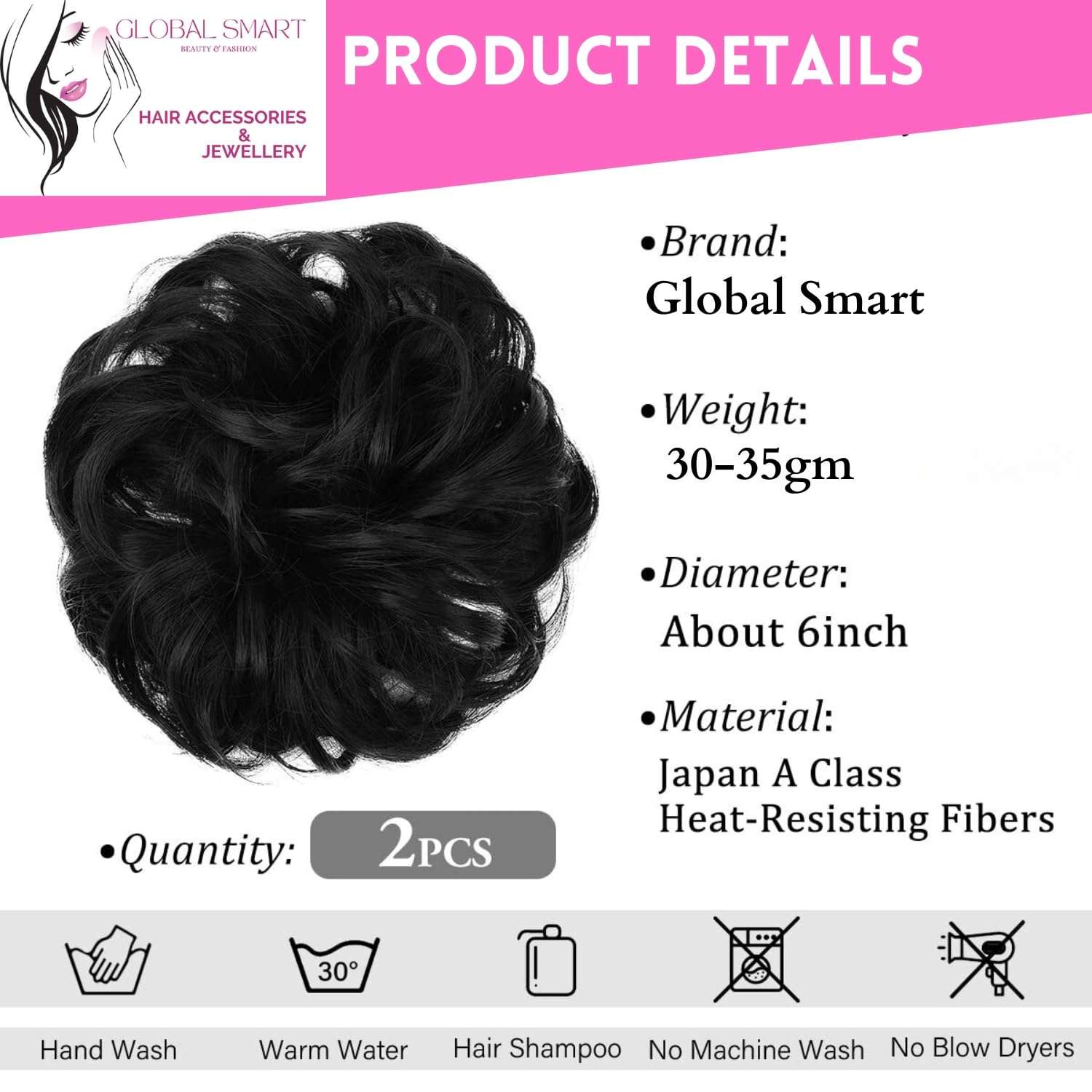 Global Smart™ Hair Wigs For Girls And Women Full Head Natural Looking Artificial Hair Stylish Wig for Girls & Ladies | Wig for Cancer Patients | Heat Friendly Synthetic Fibers | Fashion Wigs 3