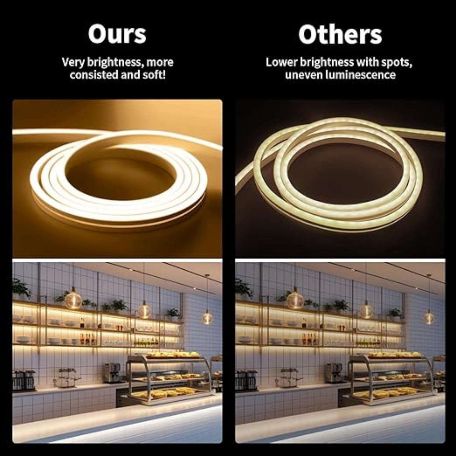 One94Store 4 Meter LED Neon Strip Light – Warm White | Plug-in Powered Flexible Waterproof Rope Light DC 5V | Ambient LED Lighting for Home, Bedroom, DIY Decor, Party & Gaming Room 6