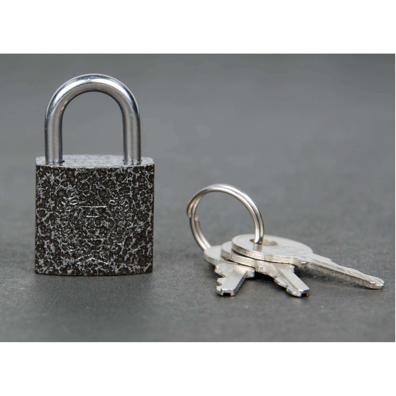 Harrison Luggage Lock C I-0320 Key Padlock with 3 Keys Mild Steel Solid Body Hardened Shackle Suitable for Suitcase, Bag, Bagpack, Small Lock (Grey) - Pack of 2 6