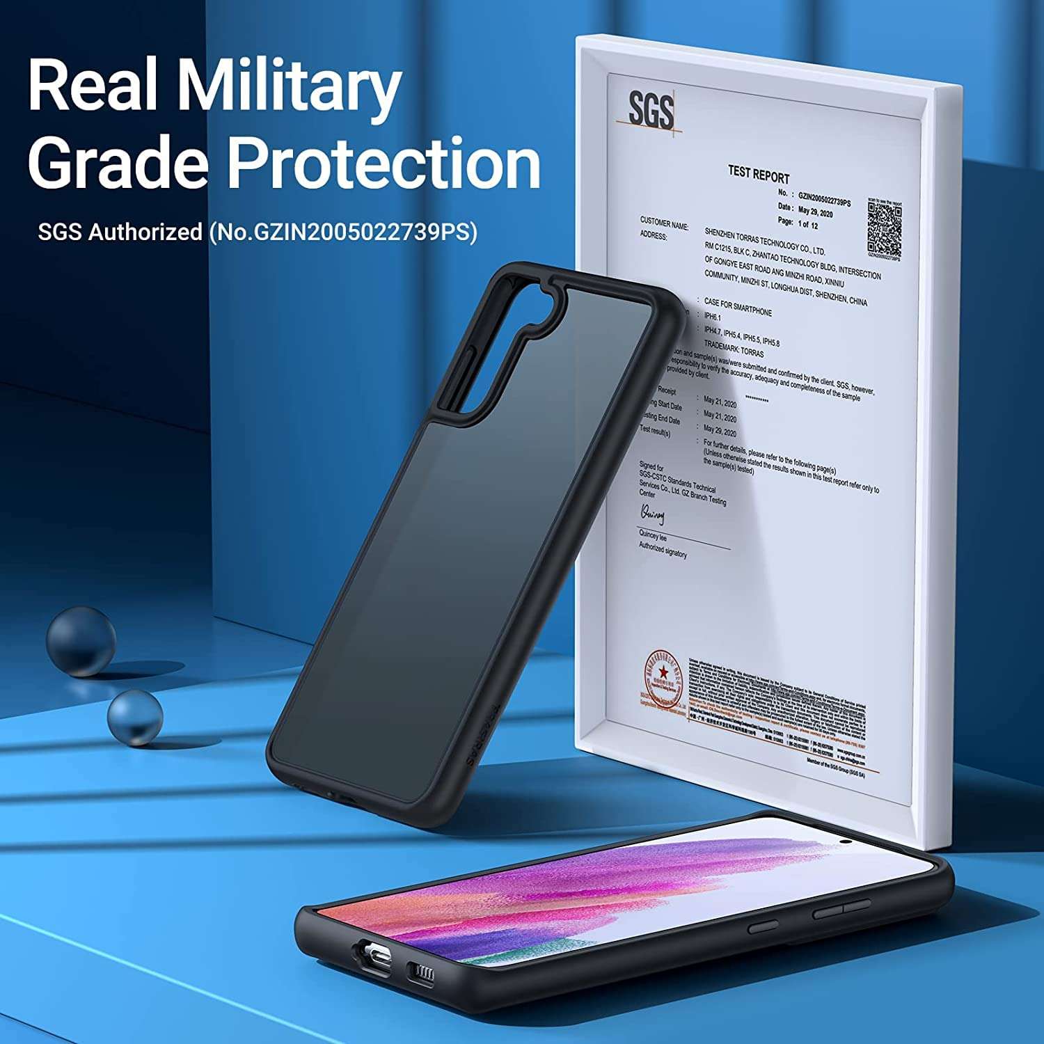 TORRAS Shockproof Designed for Samsung Galaxy S21 FE Case,Military Grade Drop Tested S21 FE Case, Translucent Matte Back with Soft Silicone Edge Slim Designed for Samsung Galaxy S21 FE 5G Case, Black 3