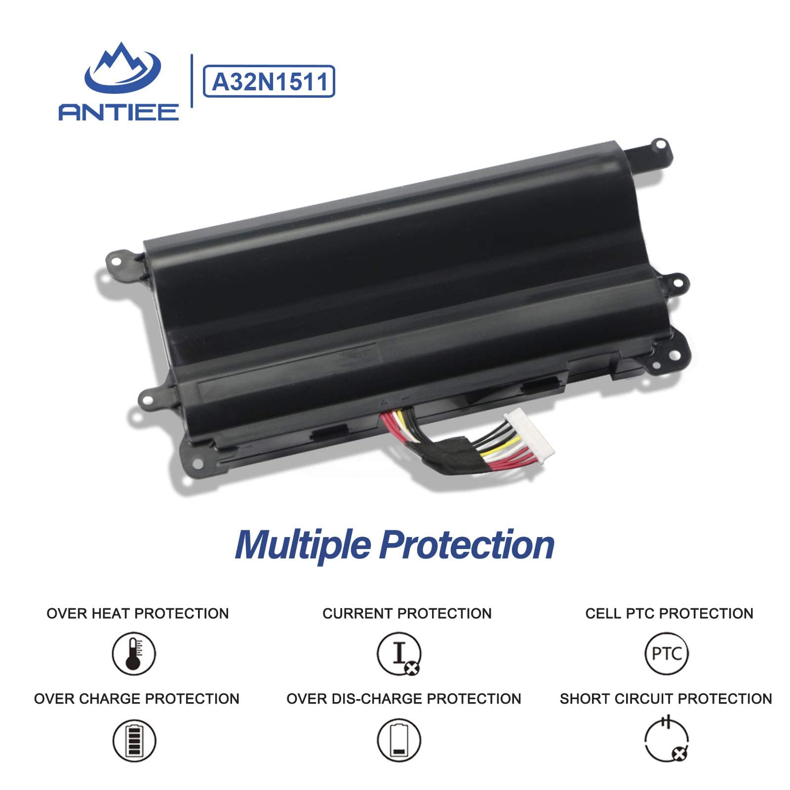 ANTIEE A32N1511 Laptop Battery Replacement for ASUS ROG G752 G752V G752VL G752VT G752VM G752VY G752VS GFX72J GFX72VT GFX72VL6700 GFX72VY6820 A32LM9H 0B110-00370000 11.25V 67Wh 6000mAh 5