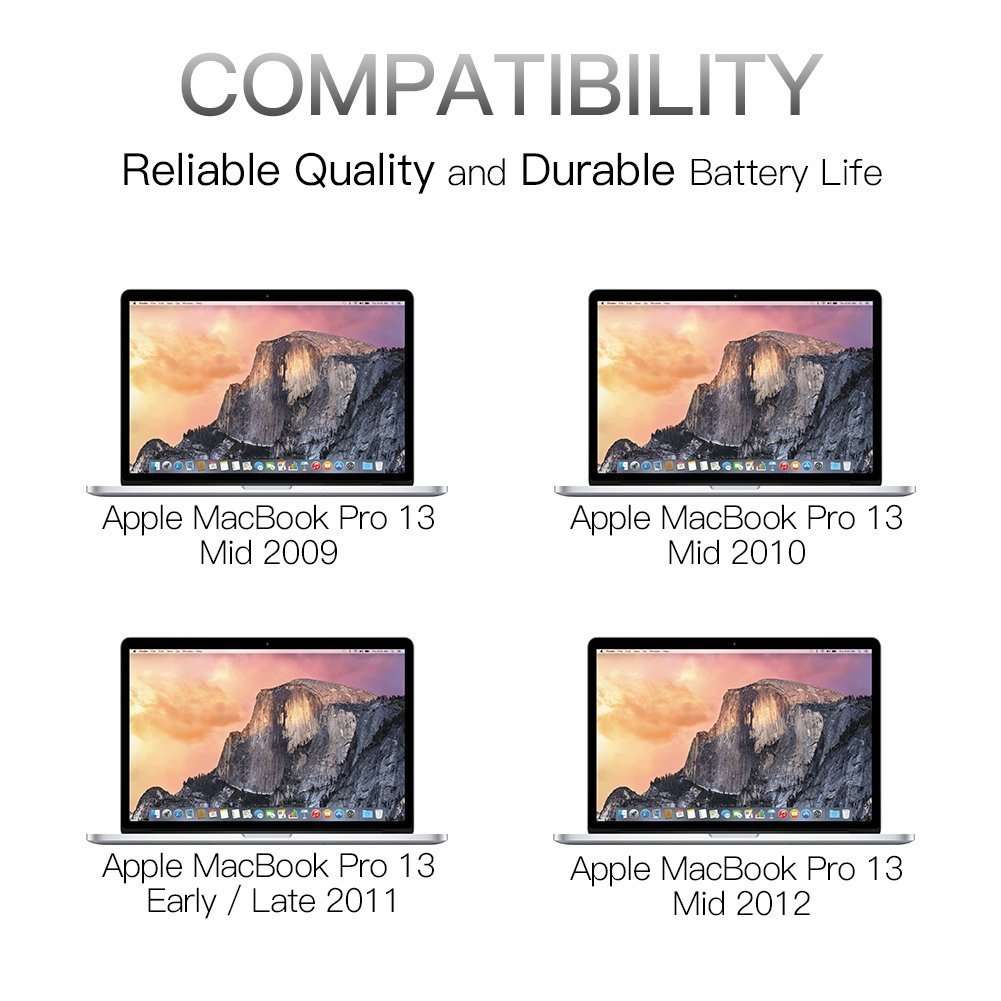 Temark A1278 Replacement Laptop Battery Model A1322 Compatible with MacBook Pro 13 inch A1278 Mid 2012,Early 2011,Late 2011,Mid 2010 2009 Version 5