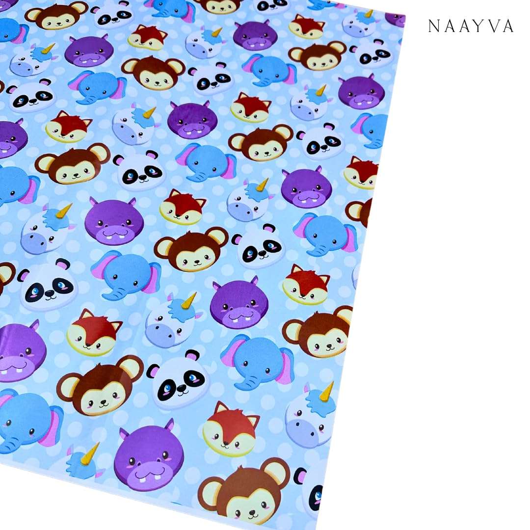 Naayva Jungle Theme Gift Wrapping Paper Sheets for Birthday & Baby Shower Gifts | Cute Decorative Gift Wrap for Kids | Pack of 15 5