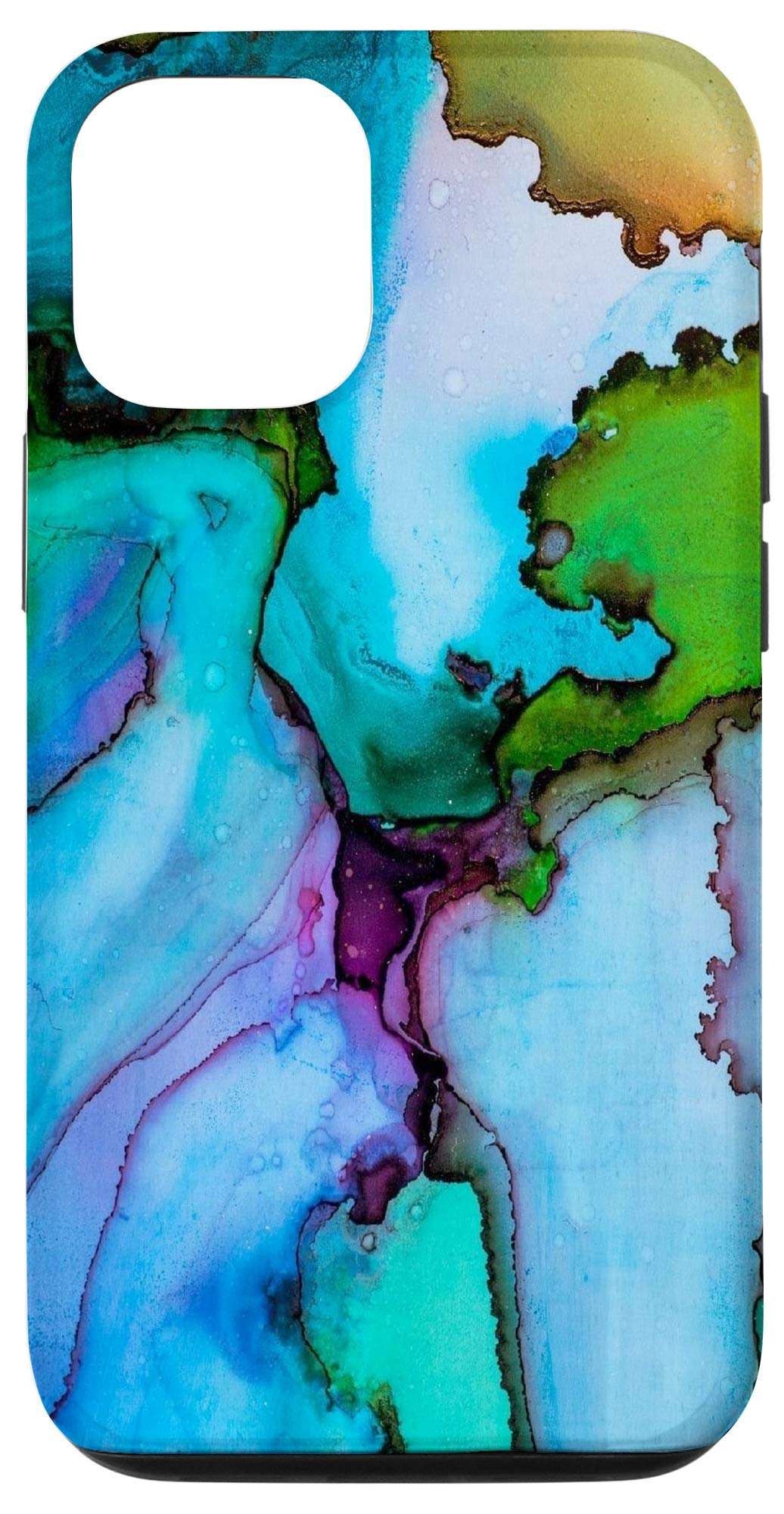 iPhone 12/12 Pro - COLORFUL WATERCOLOR SWIRL PAINT ABSTRACT ART - Cell Phone Case 1