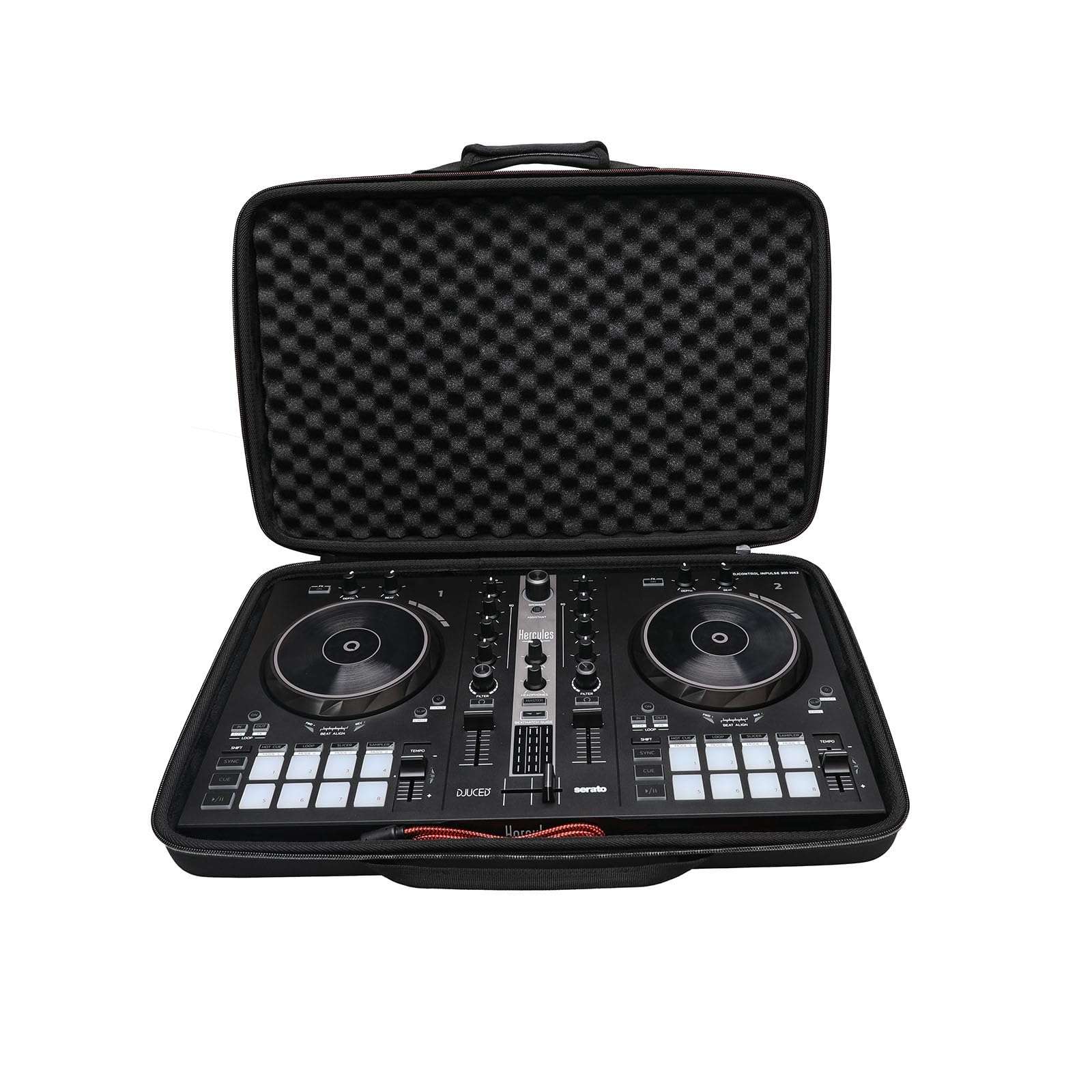 XANAD Black Case for Pioneer DJ DDJ-FLX4 2-deck or Hercules DJControl Inpulse 300 MK2 DJ Controller - Protective Carrying Storage Bag 1