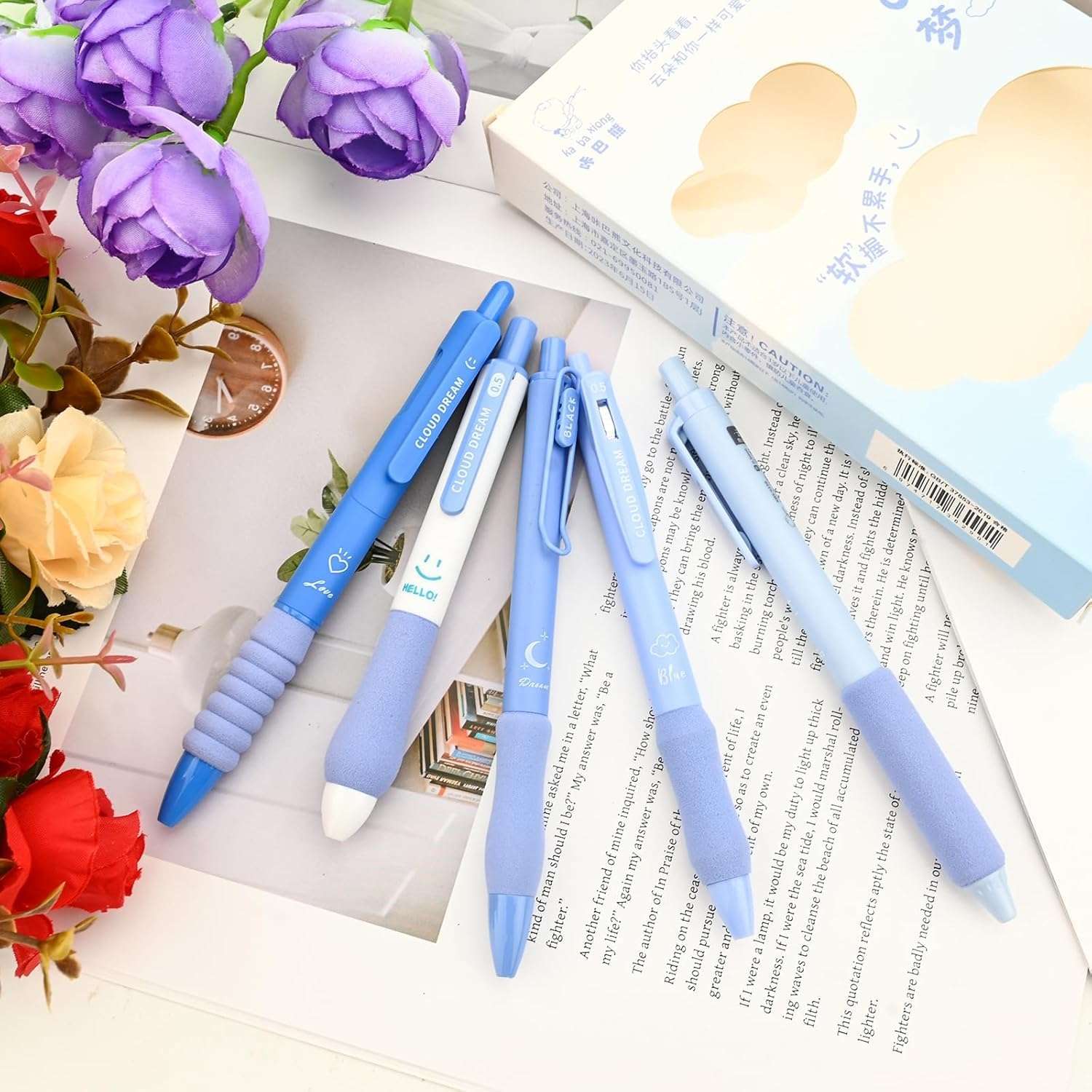 SHUTTLE ART 5 Pcs Star Gel Pen Set 5 Cute Retractable Smooth Writing Pens for School Office Supplies Aesthetic pretty pens Quick Dry Ink Pens 0.5mm Fine PointSmooth to Write for Writing 3