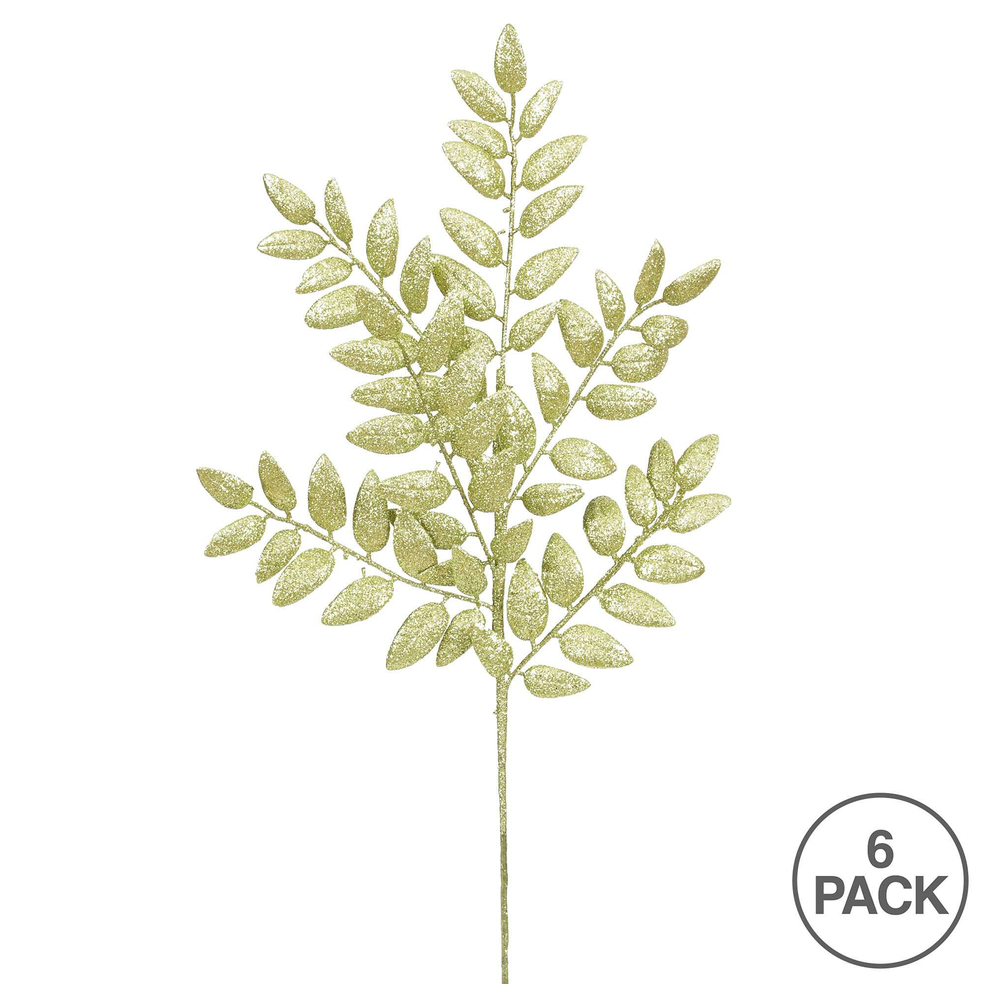 Vickerman 22" Lime Glitter Honey Locust Artificial Christmas Spray. Includes 6 Sprays per Pack. 4