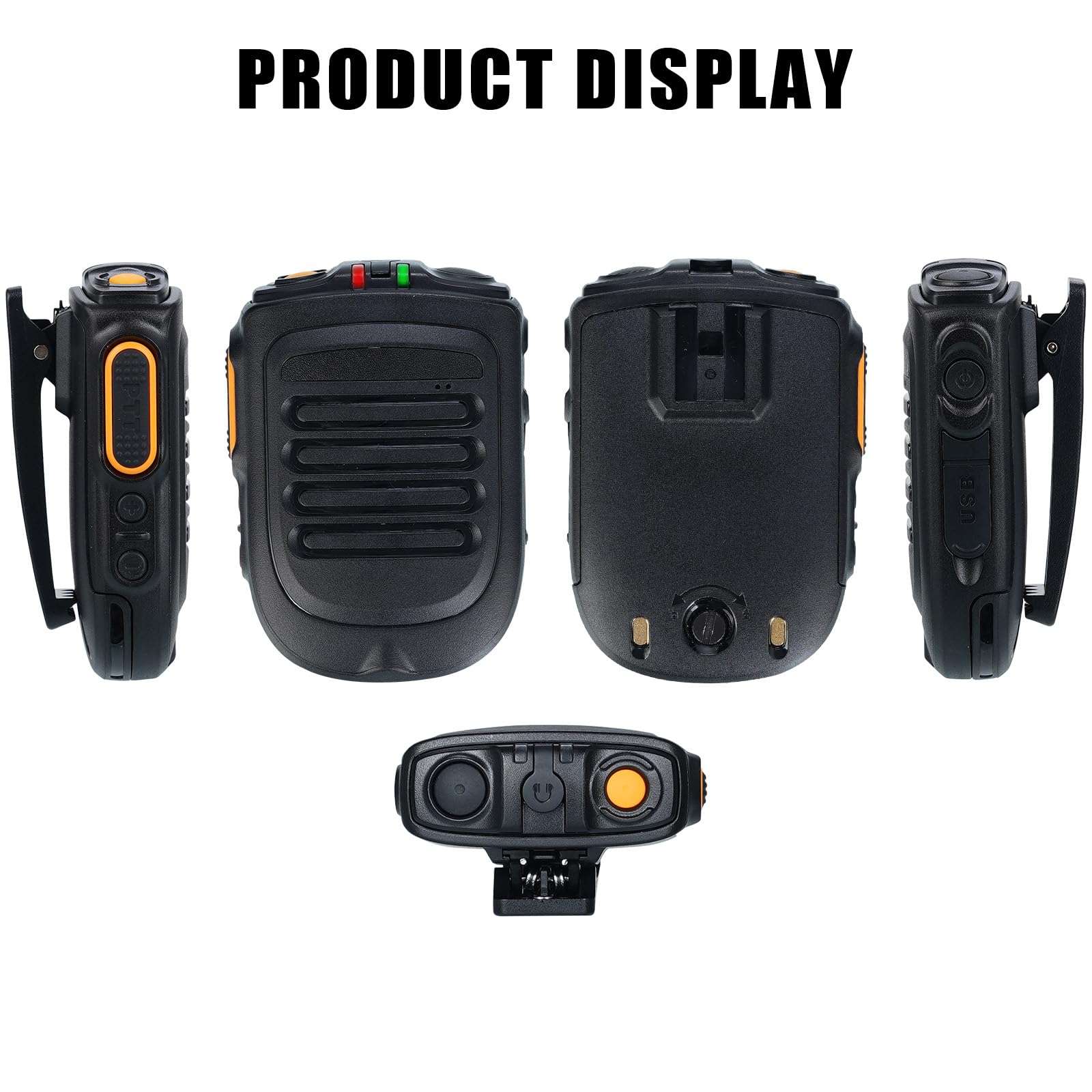 RUXIRAMO Wireless PTT Microphone iOS Version Bluetooth for Zello ptt Button Mic Speaker for iOS and Android Phone 4