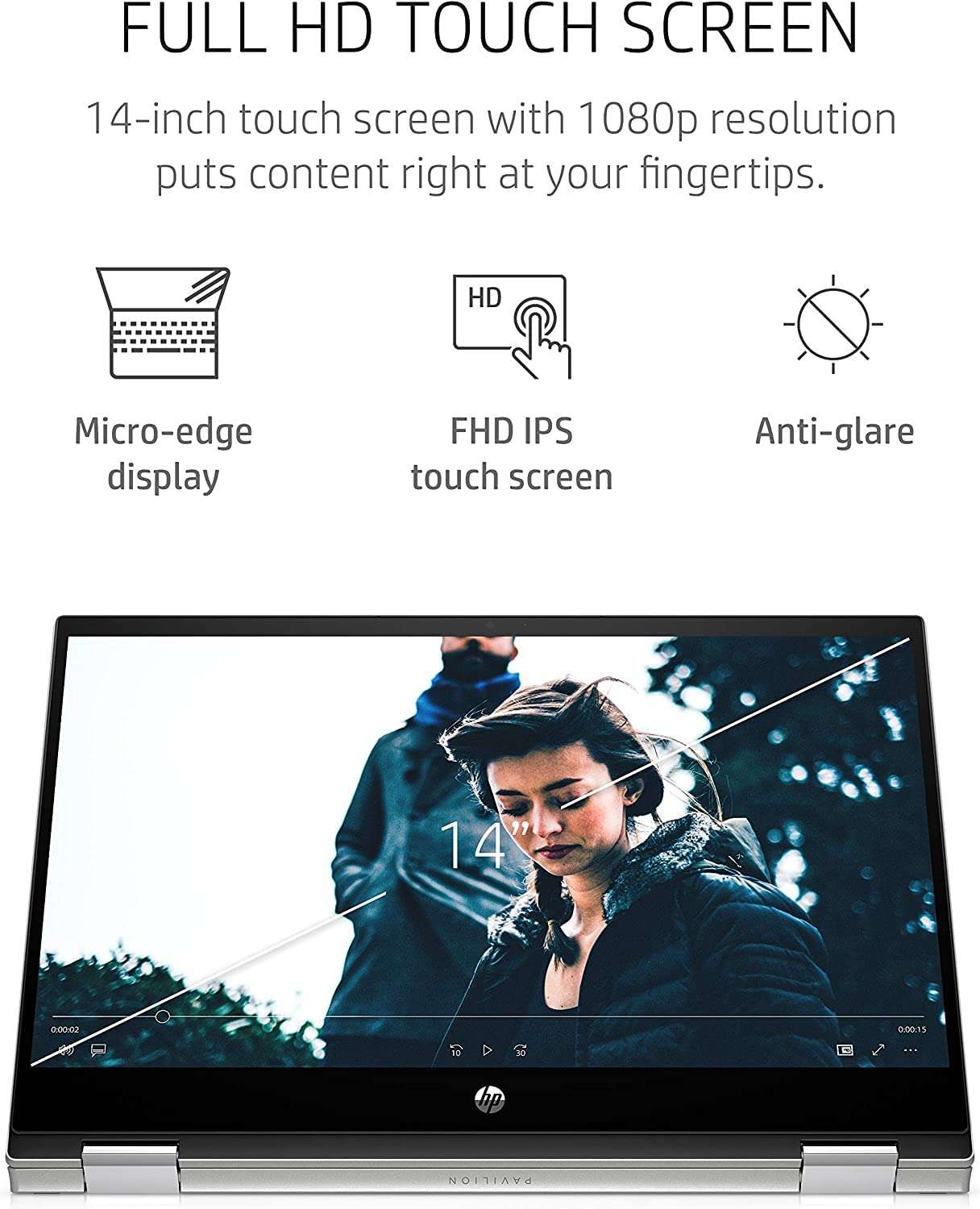 HP Pavilion x360 14 2-in-1 Laptop, 10th Generation Intel Core i5-10210U Processor, 12 GB Ram, 512GB PCI-E SSD Storage, 14” Full HD Touch Screen, BARLEY8 Accessories, Windows 10 PRO 4