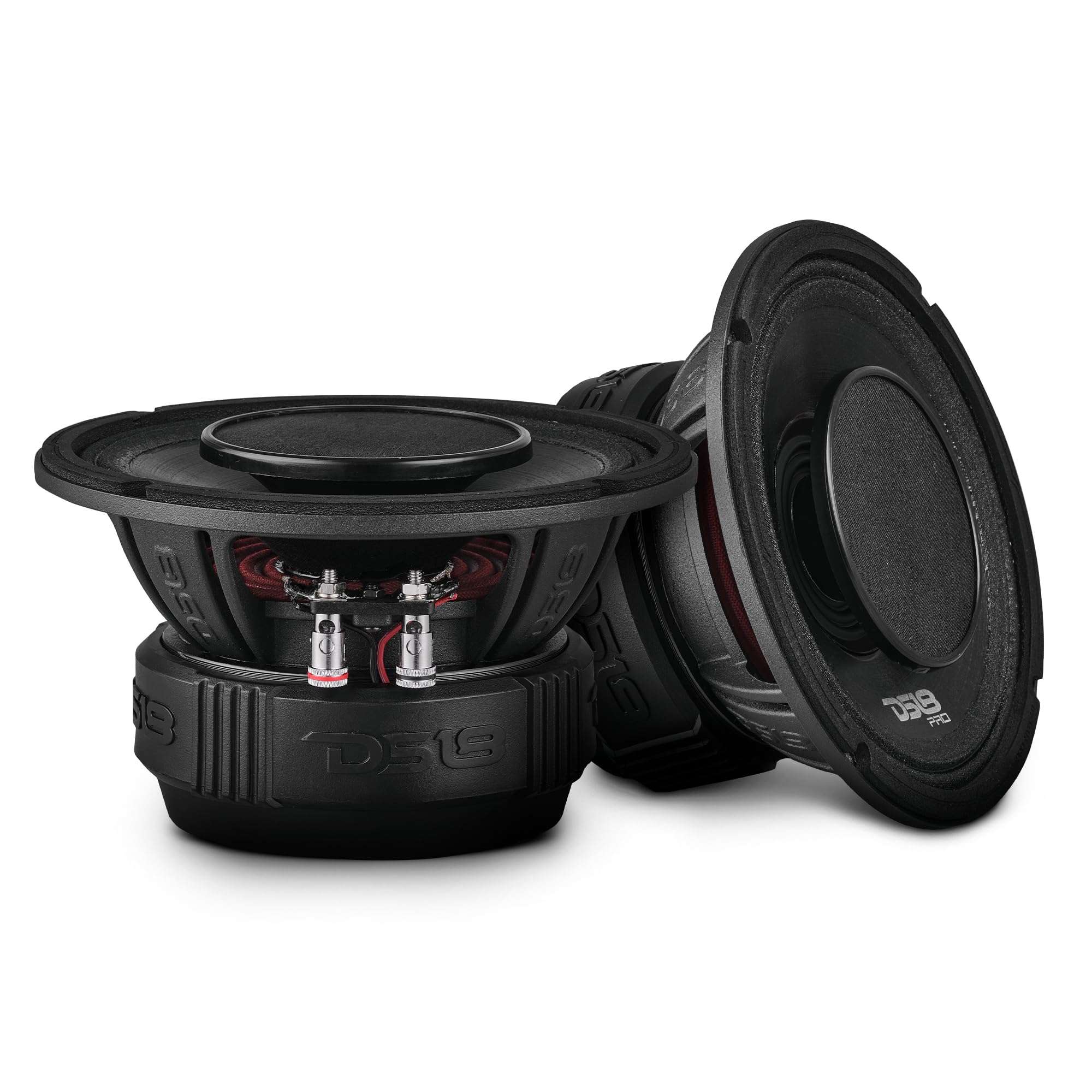 DS18 PRO-HY6.4B 6.5" Hybrid Mid-Range Car Audio Loudspeaker with 1" VC Built-in Compression Driver Horn and Water Resistant Cone 450W Max 225W RMS 4 Ohms (1 Speaker) 6