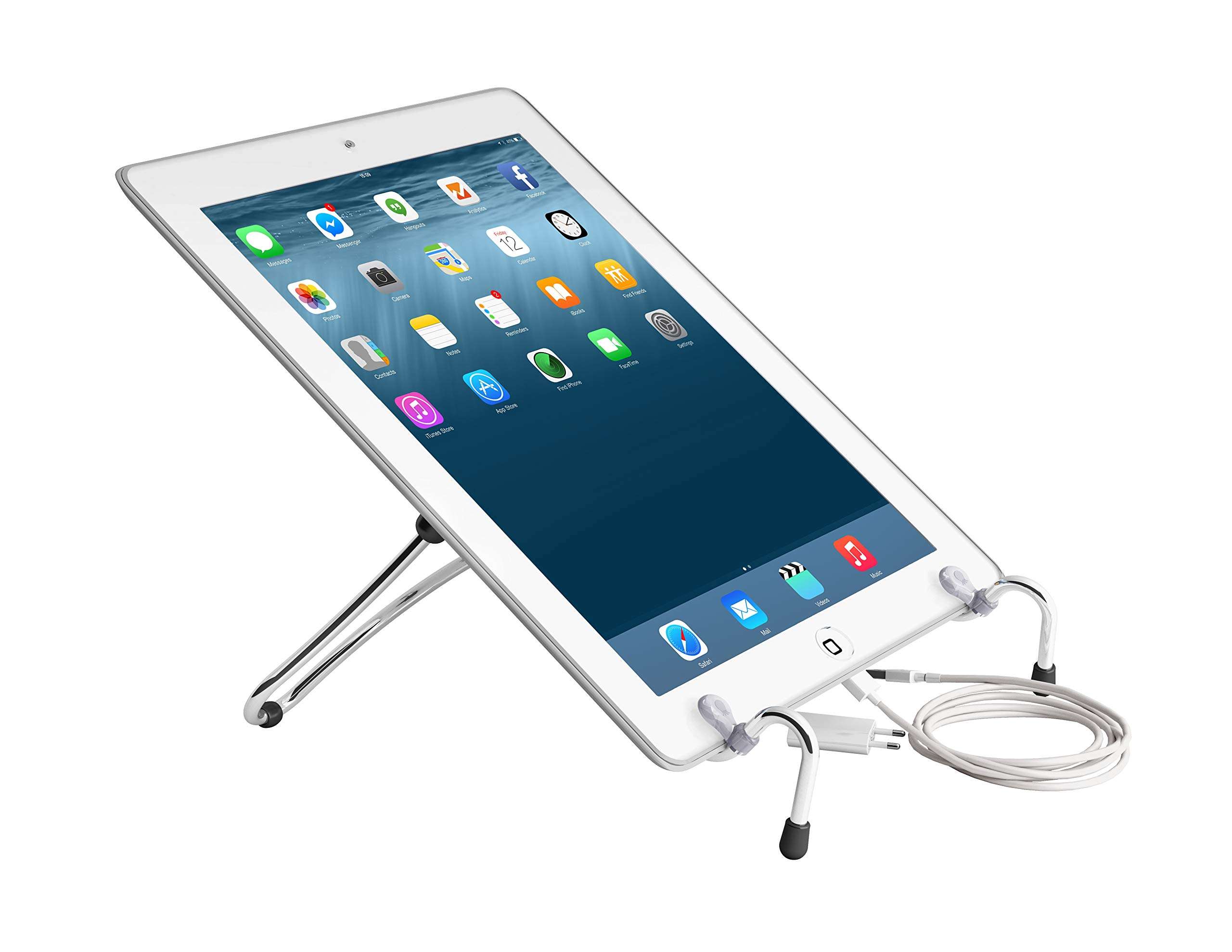 Octoo Universal Folding Laptop Stand Compatible w/Apple MacBook Pro & Air - Lightweight Adjustable Notebook Riser for Long-Lasting Ergonomic Comfort, Chrome 5