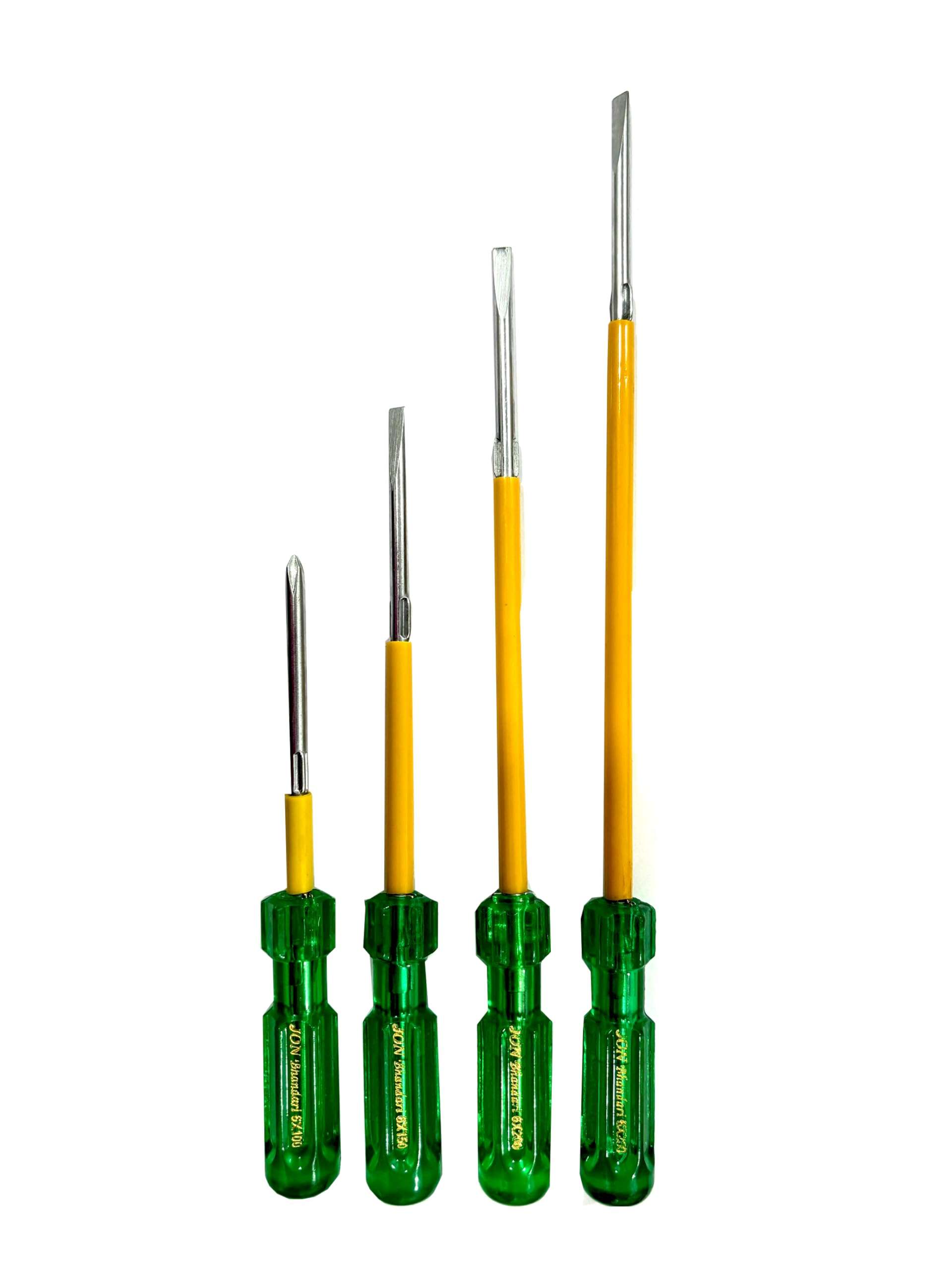 Jon Bhandari Tools Insulated Two in One Screwdriver Flat - (minus) & Phillips + (star) (4 in One Set) 1