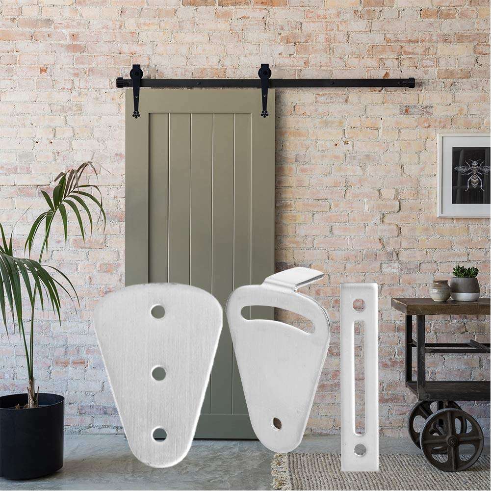 Yosoo123 Tear Drop Latch Stainless Steel Sturdy Door Lock Hardware Accessories for Barn Hanging Rail Sliding Door Tear Drop Latch Privacy Locking Hardware Silver 6